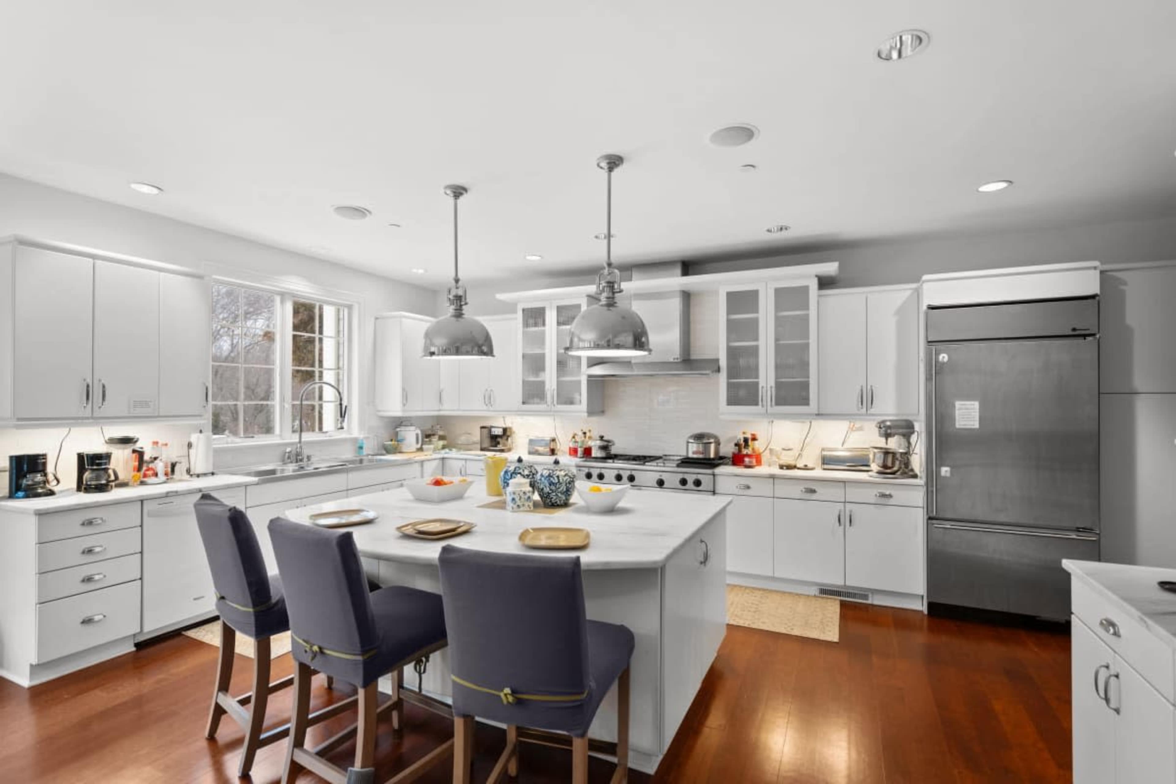 Sized house in a quiet neighborhood with atrium. Beautiful enough as TV shows props. Image in Purchase, Purchase, NY