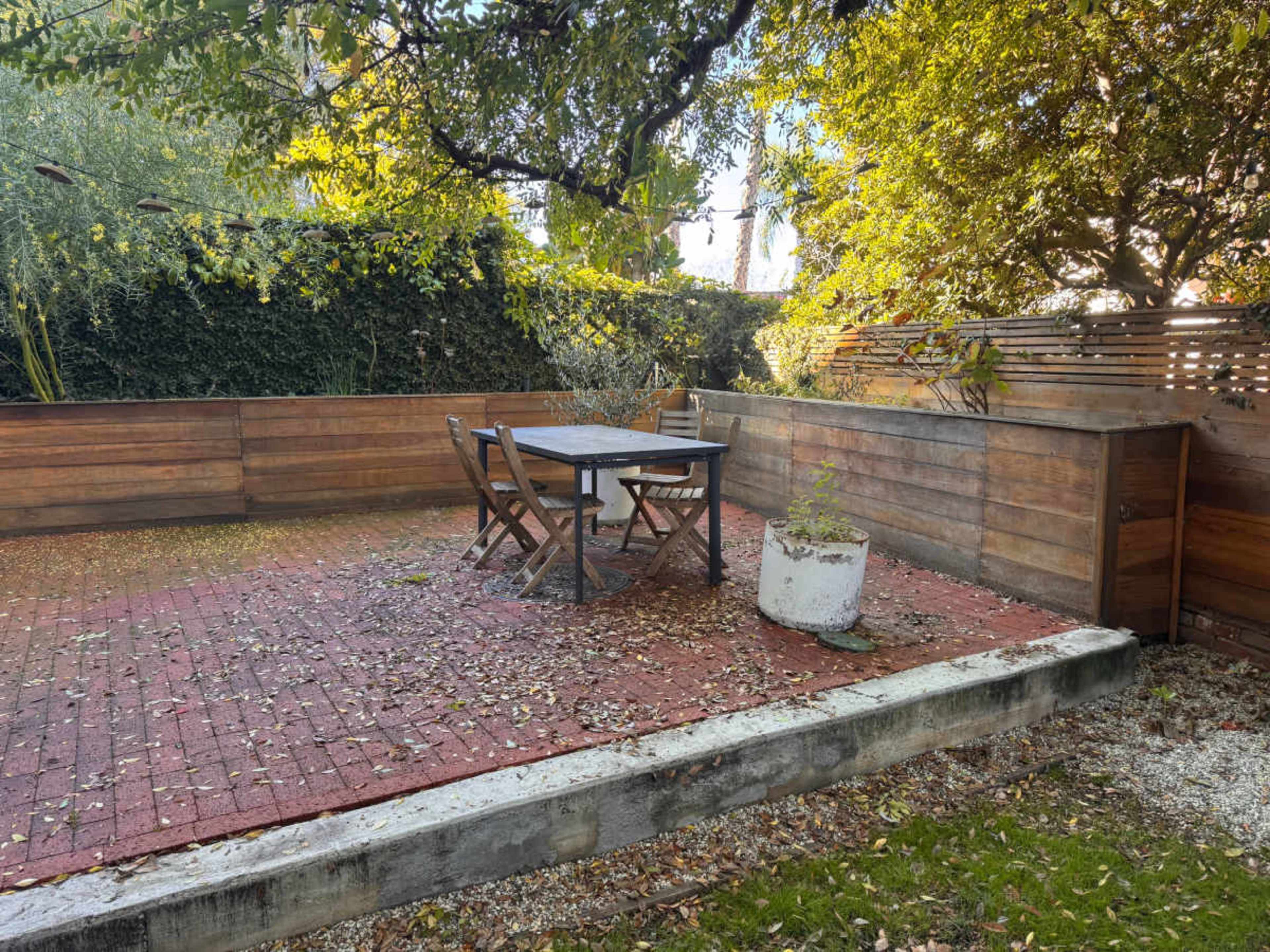Silver Lake Hillside Backyard with Garden & Mature Shade Tree Image in Silver Lake, Los Angeles, CA