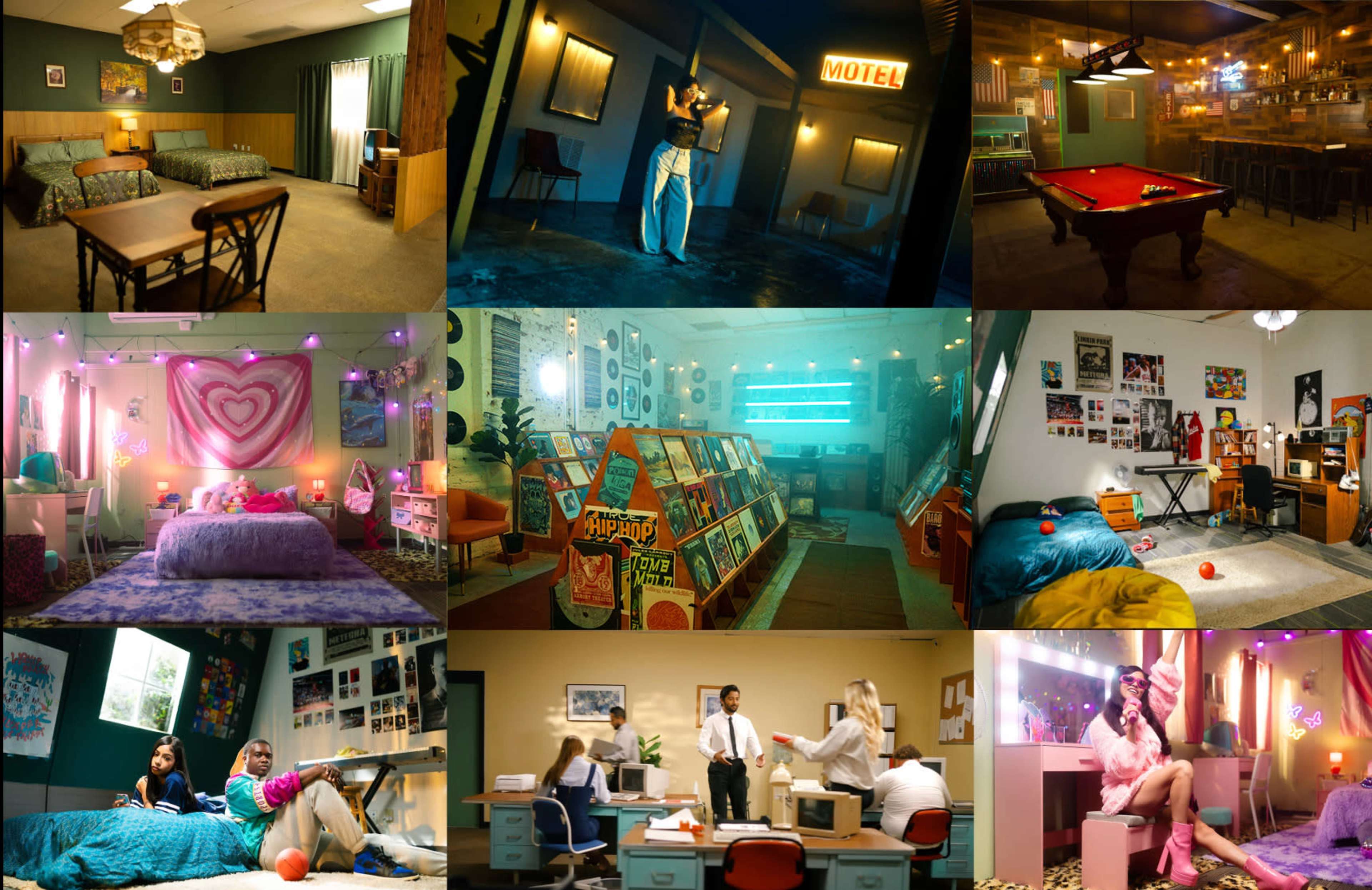 Multi Set - Western Bar with stage, Vintage Office, Exterior Motel Set, 90's bedroom/ Y2K Pink Bedroom, Vinyl Record Store, Motel Room and Check In Office, Motel Front, Bar Front Image in Northeast Los Angeles, Los Angeles, CA