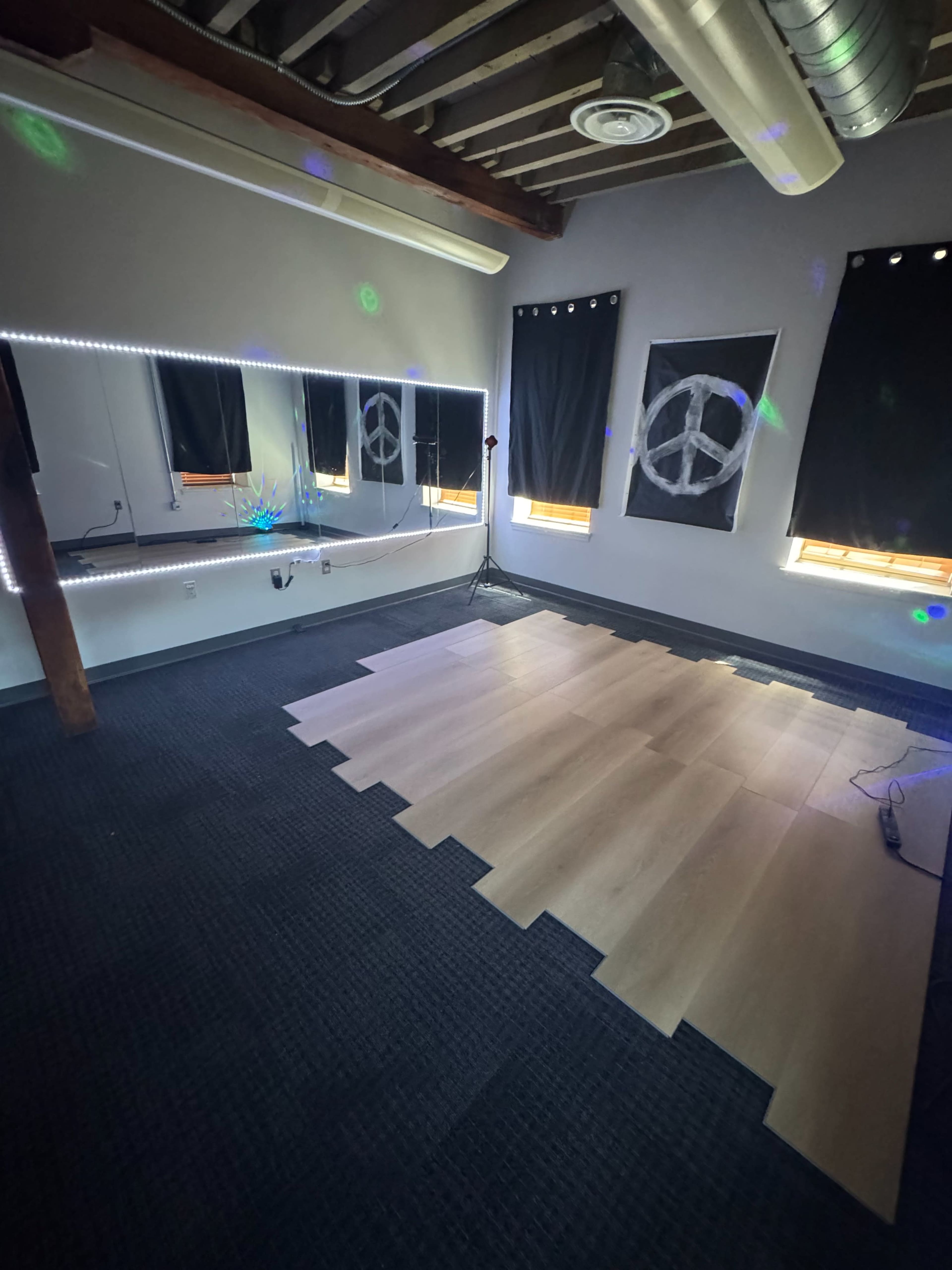 Dynamic Dance & Fitness Studio with Mirrors and LED Lighting Image in Fells Point, Baltimore, MD