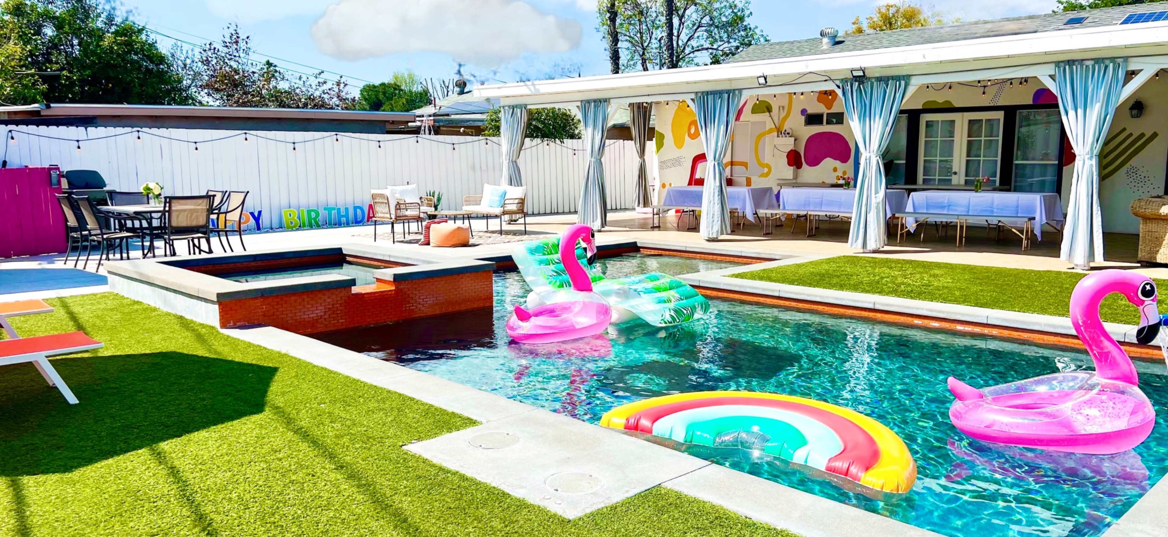 The Orange Pool Colorful Pool and Backyard Space, Lake Balboa