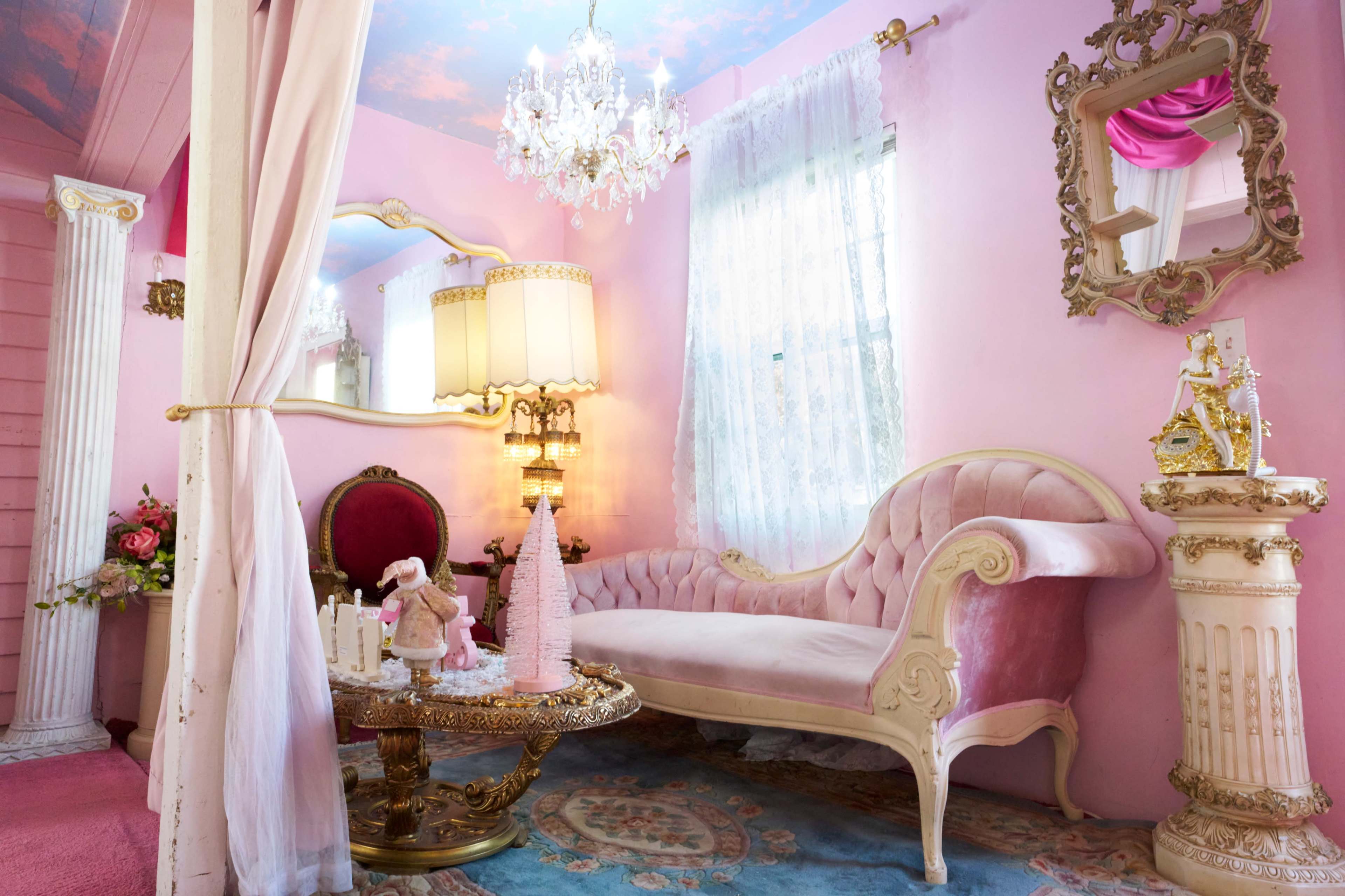 Pink Valentine House — Vintage Pink Sets for Editorial & Production Image in Near Northside, Houston, TX