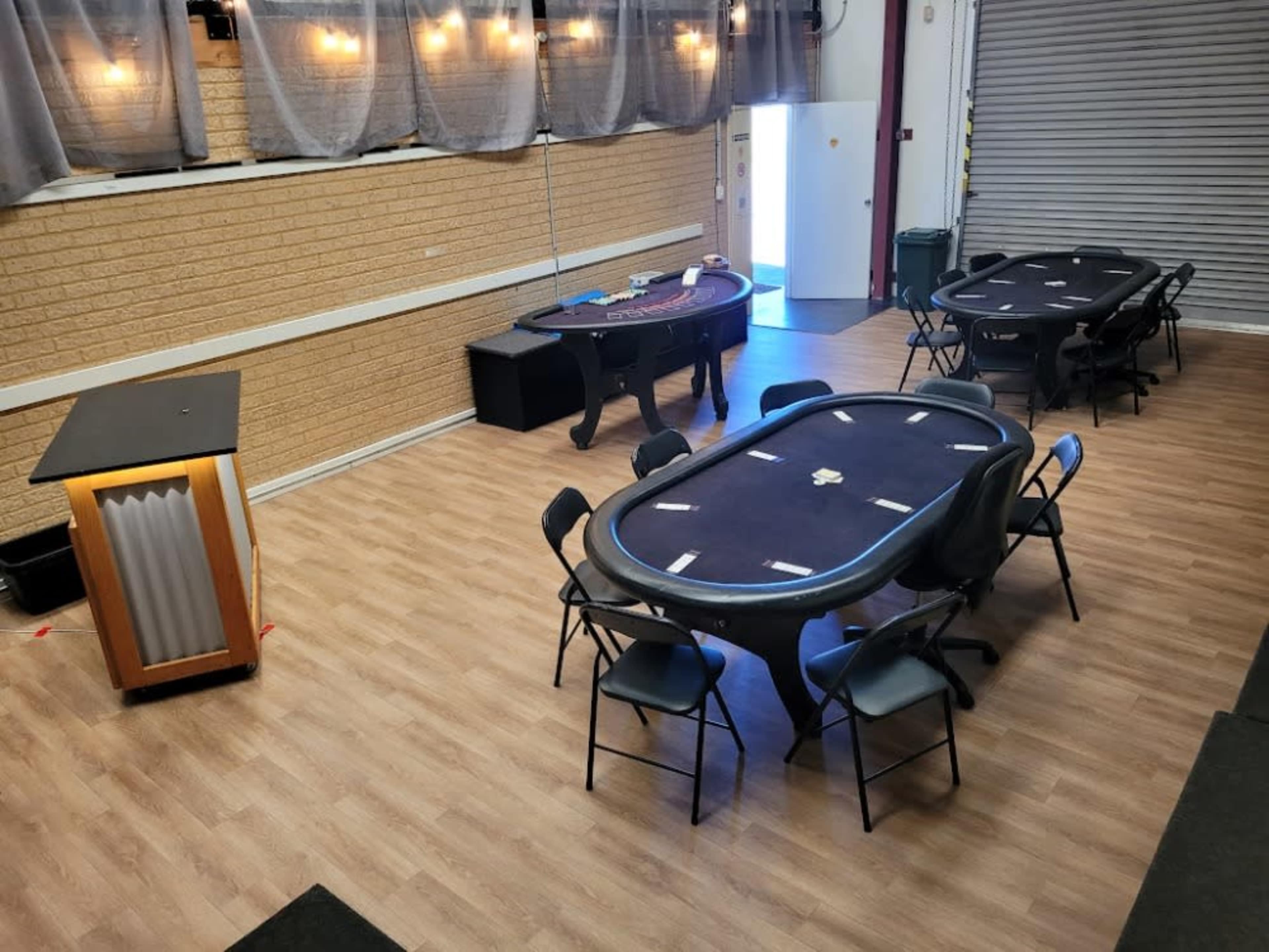 Poker Table with chips and cards