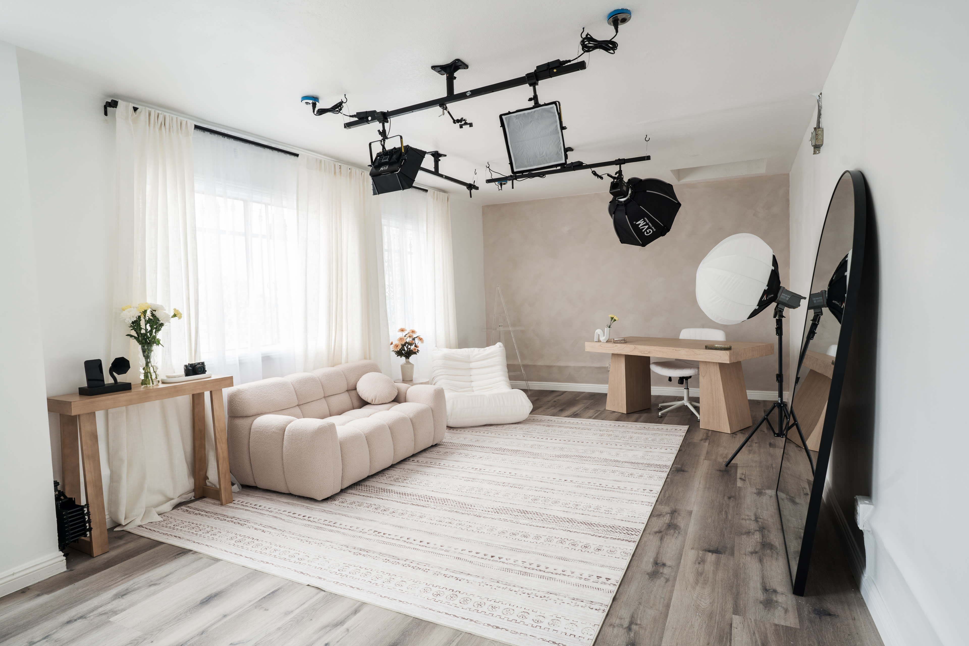 Natural Light Content Studio in Downtown Santa Ana with Pro Lighting + Designer Decor Image in Lacy, Santa Ana, CA