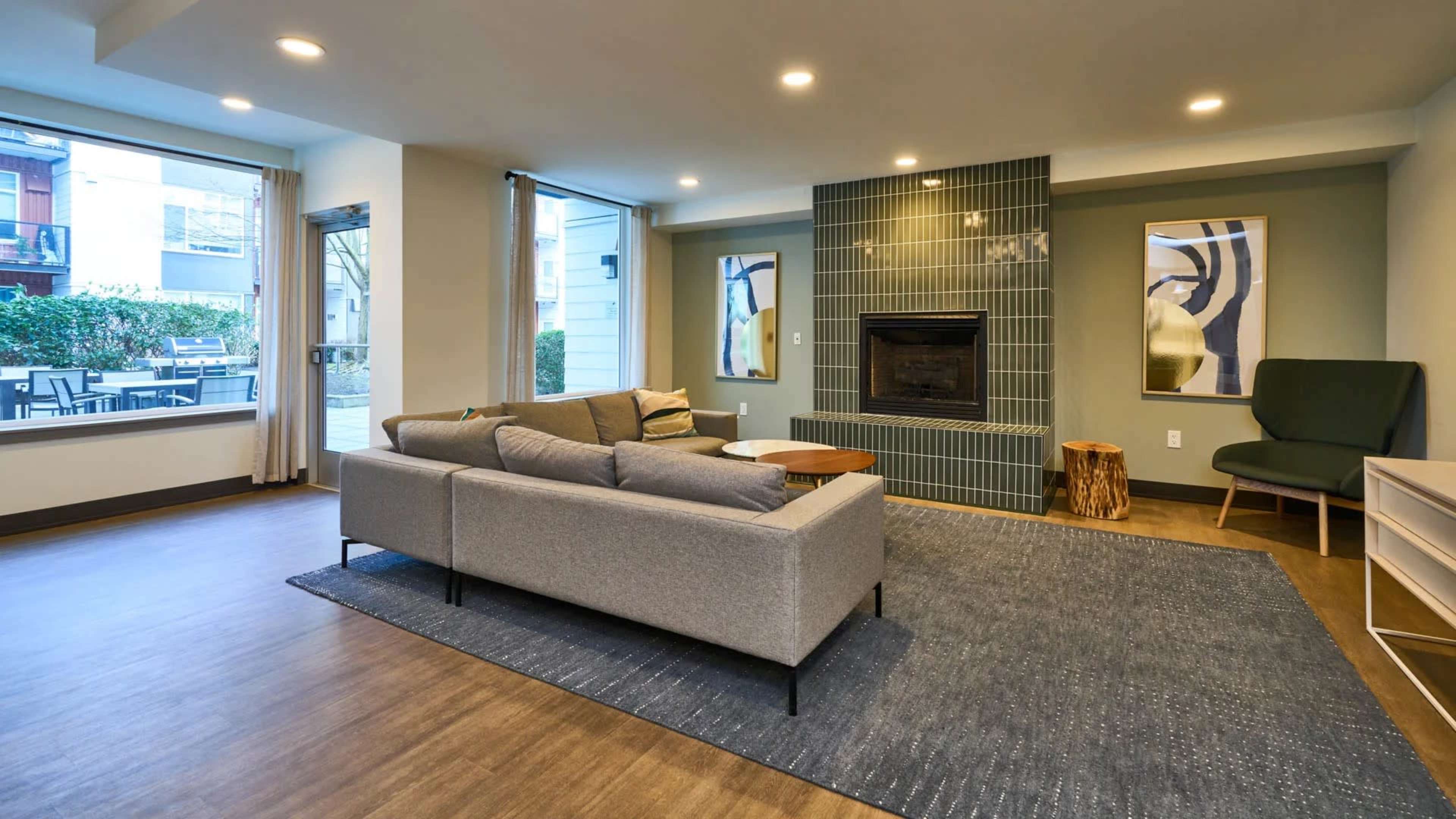 Cozy Lounge-Style Clubhouse with Kitchen & Restroom Image in Downtown, Redmond, WA