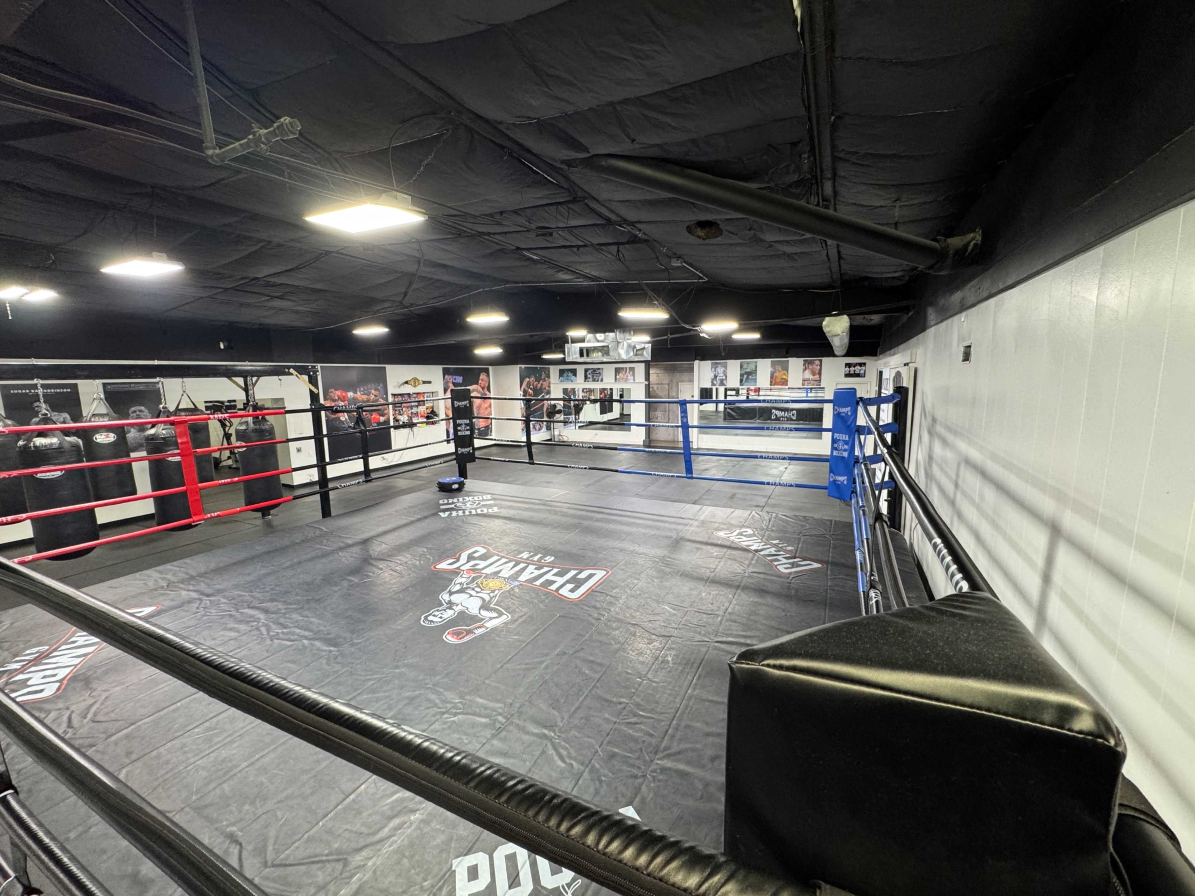 Urban Boxing Gym with Ring and Equiptment, industrial area with a raw feel. Image in South Salt Lake, Salt Lake City, UT