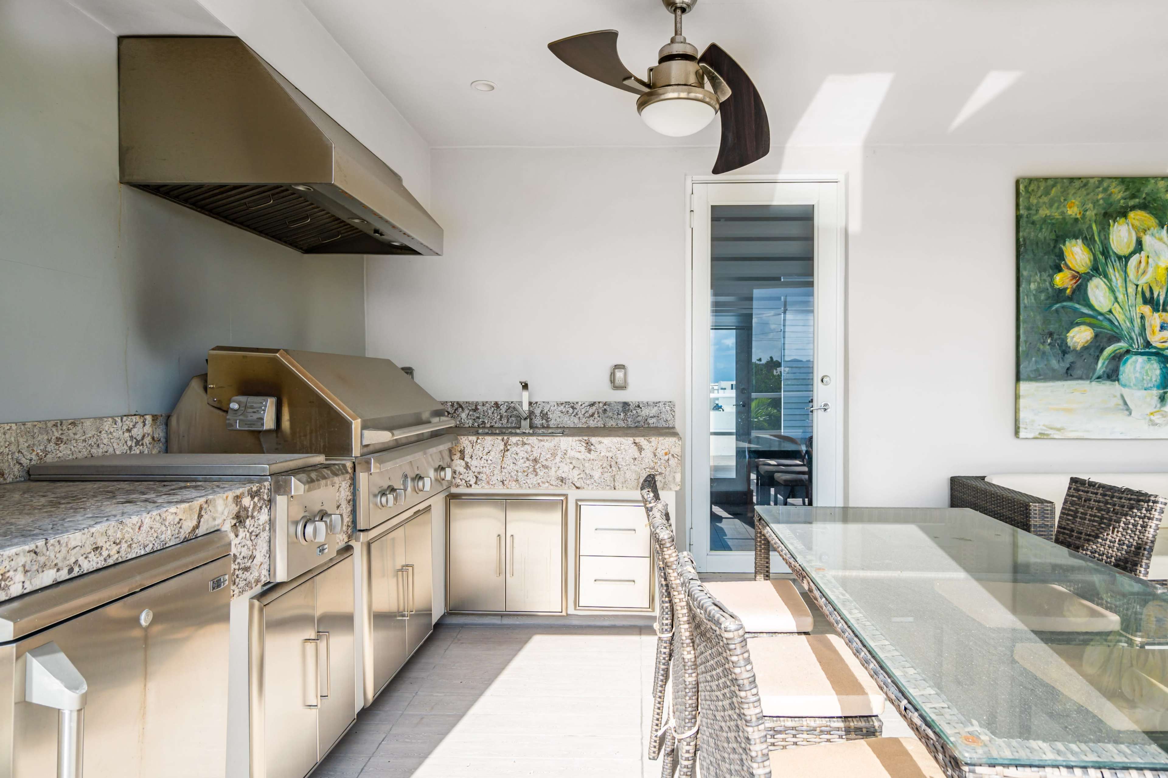 Sky-view Terrace with summer kitchen and mini fridge, four patios in different environments Image in Doral, Doral, FL