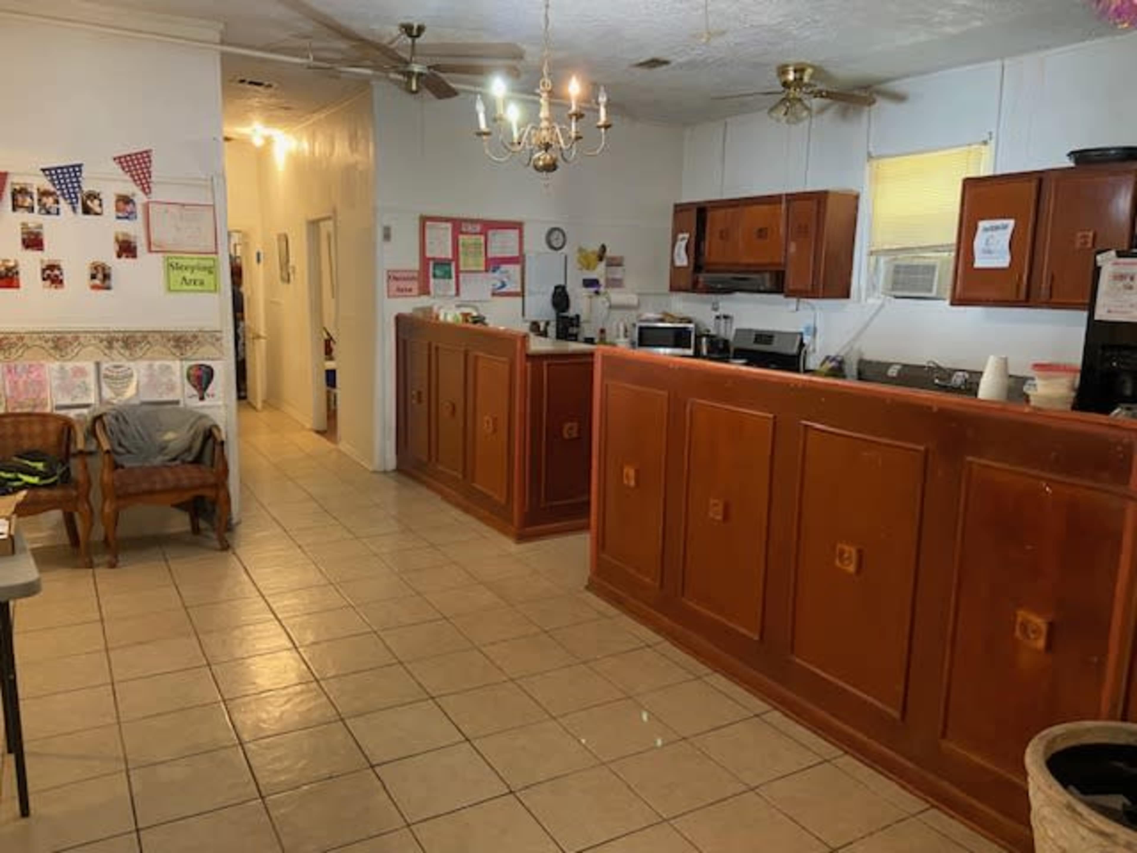 Fellowship hall attached to main sanctuary. Image in Stonecrest, Lithonia, GA