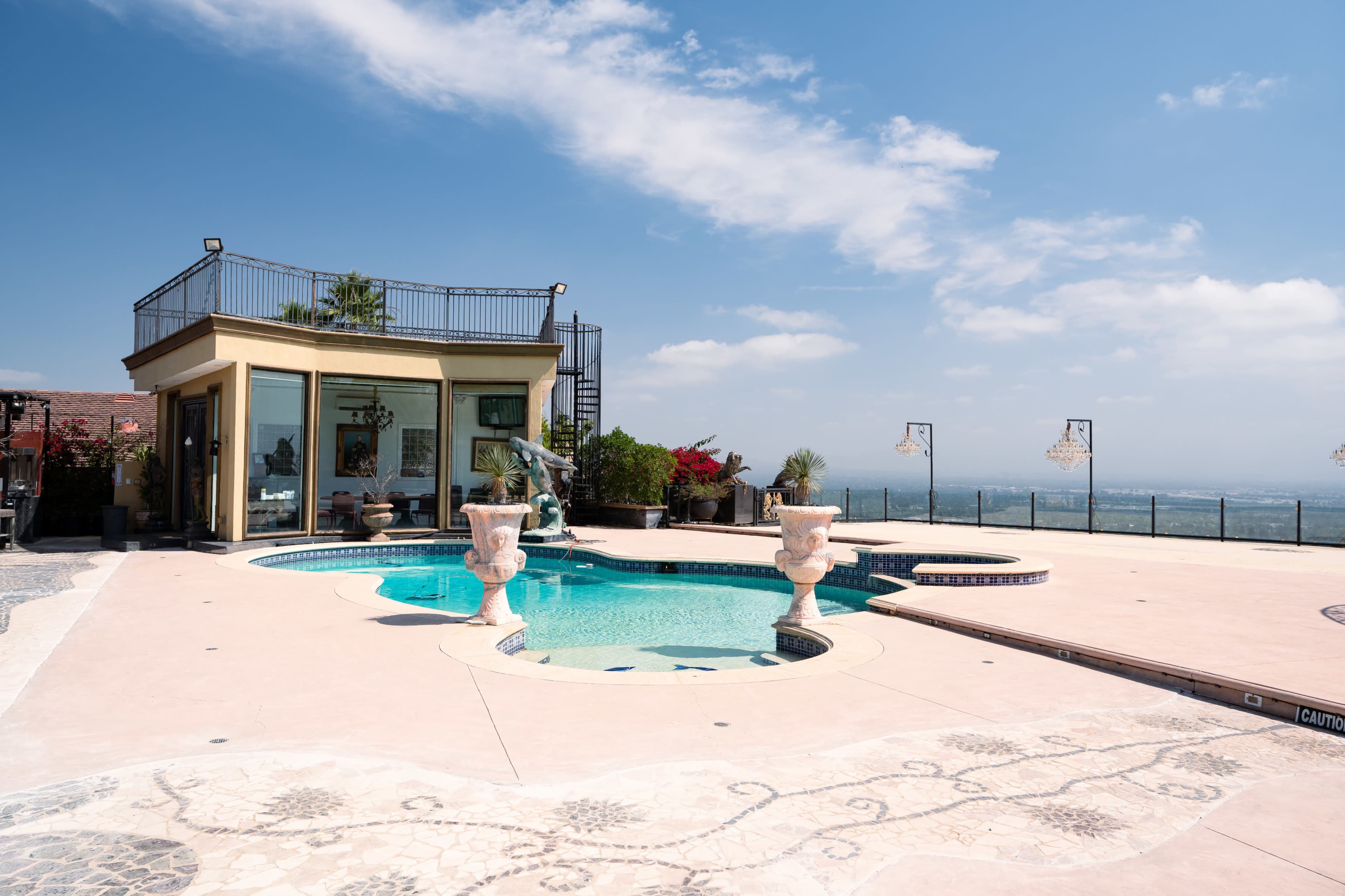 Large Middle-Eastern Style Mansion Backyard/Poker Room in the Encino Hills Image in Encino, Encino, CA