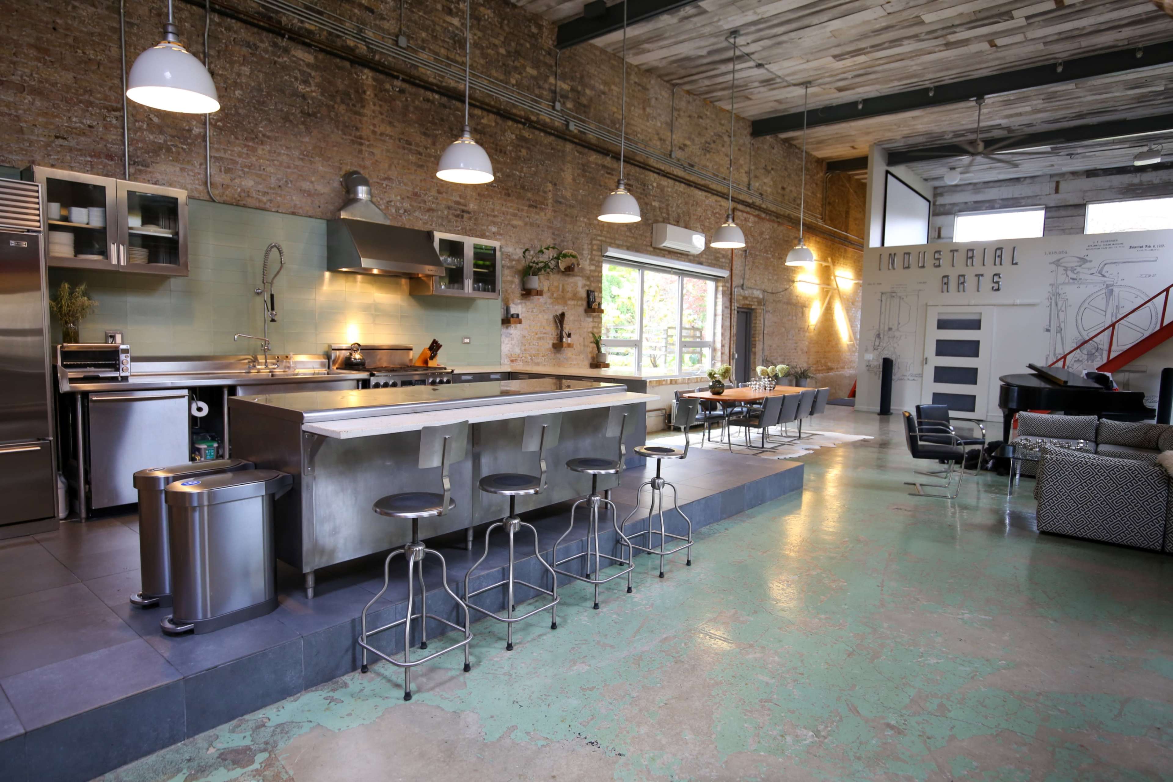 Converted Factory Designer Building and Beautiful Gardens Image in Irving Park, Chicago, IL