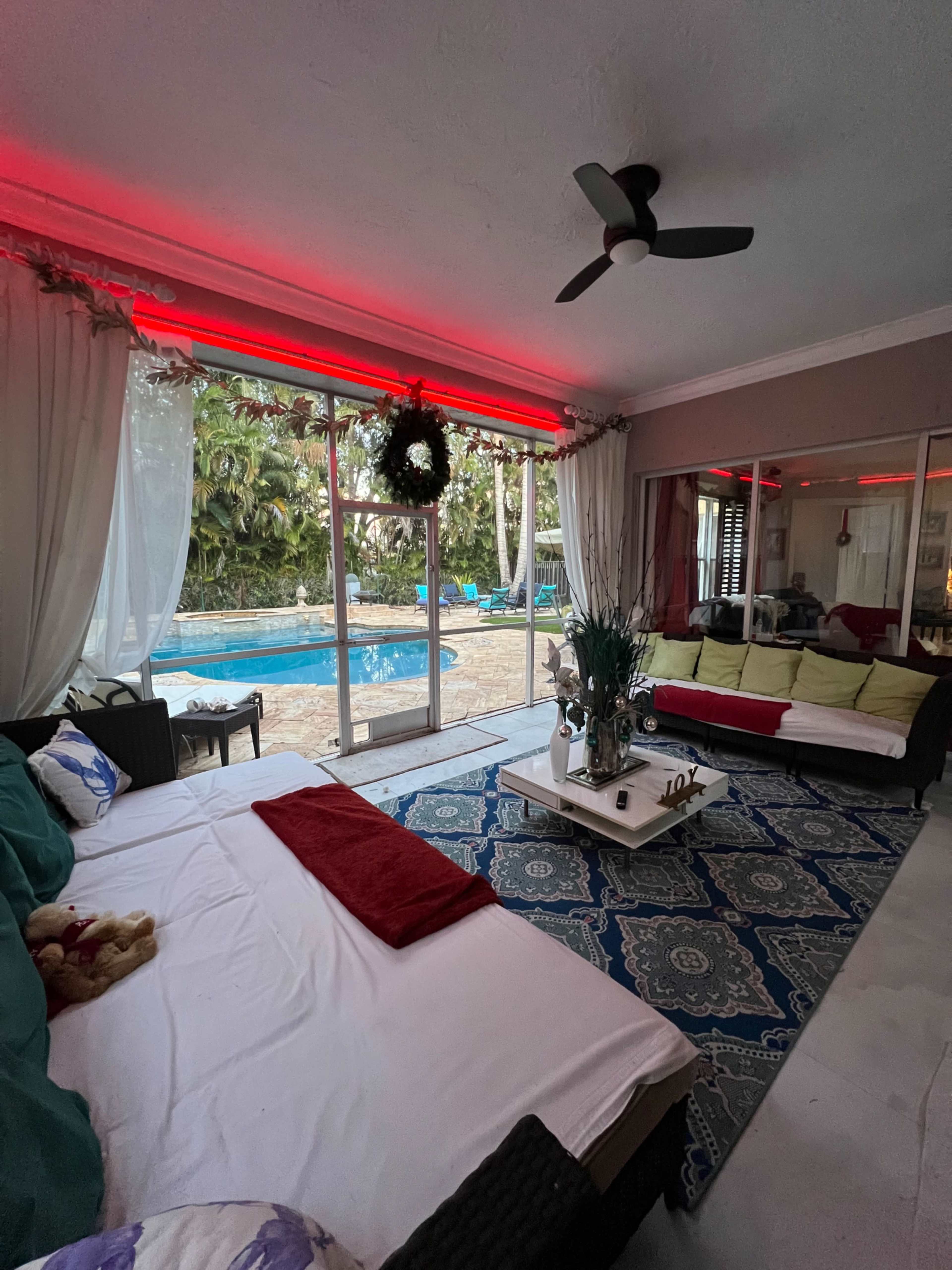 Spacious Backyard and Patio With Pool Image in , Lake Worth, FL