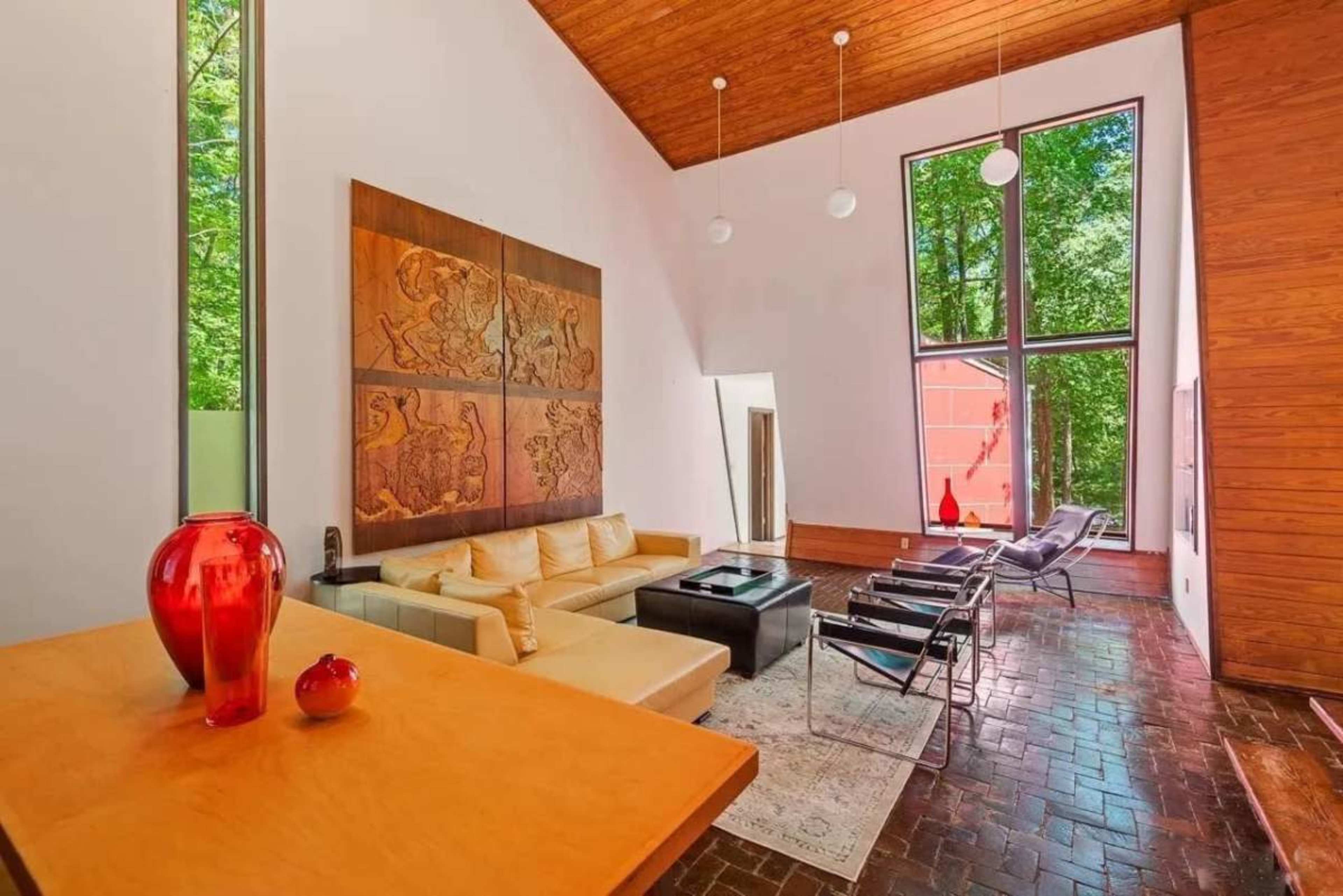 Zen Midcentury Gem with Soaring Ceilings in a Forest Setting Image in Duke Forest, Durham, NC