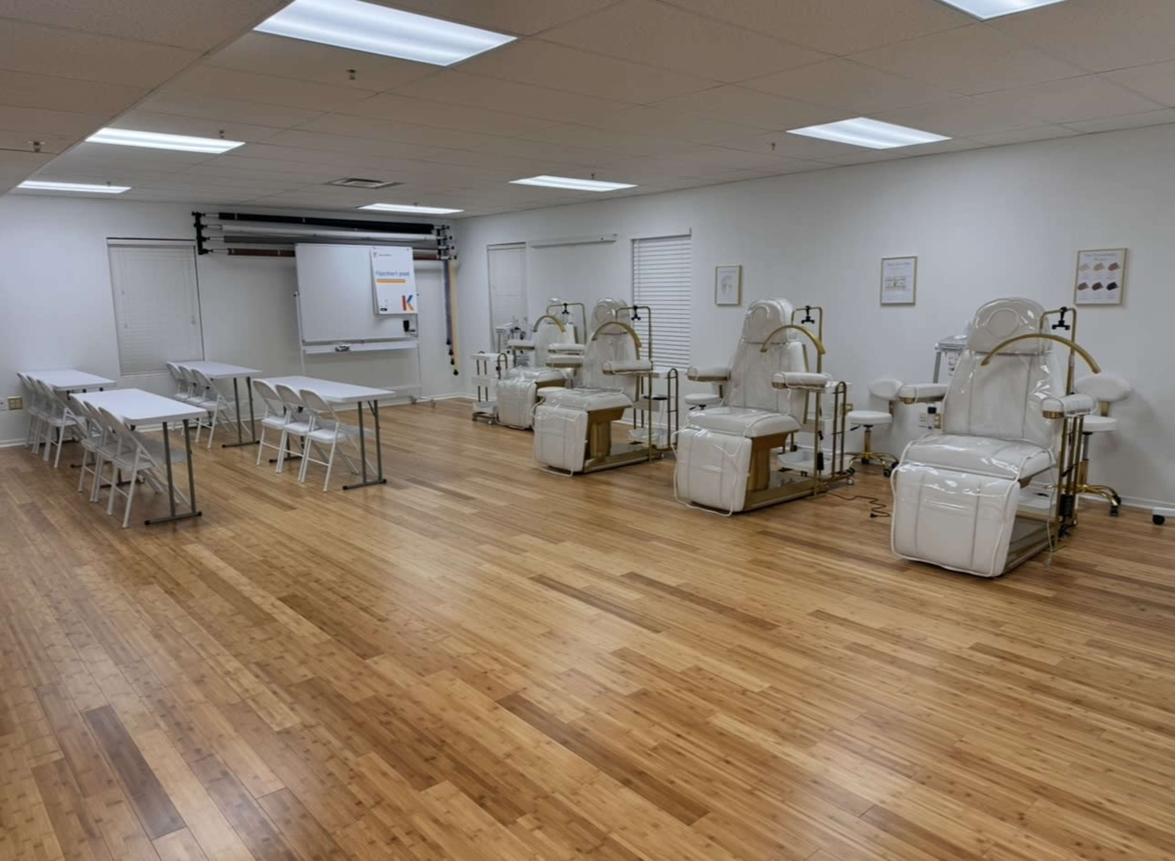 Luxe for all classroom experience.  Located in a busy neighborhood, this classroom sets the tone for any beauty professional. Image in Daly City, Daly City, CA