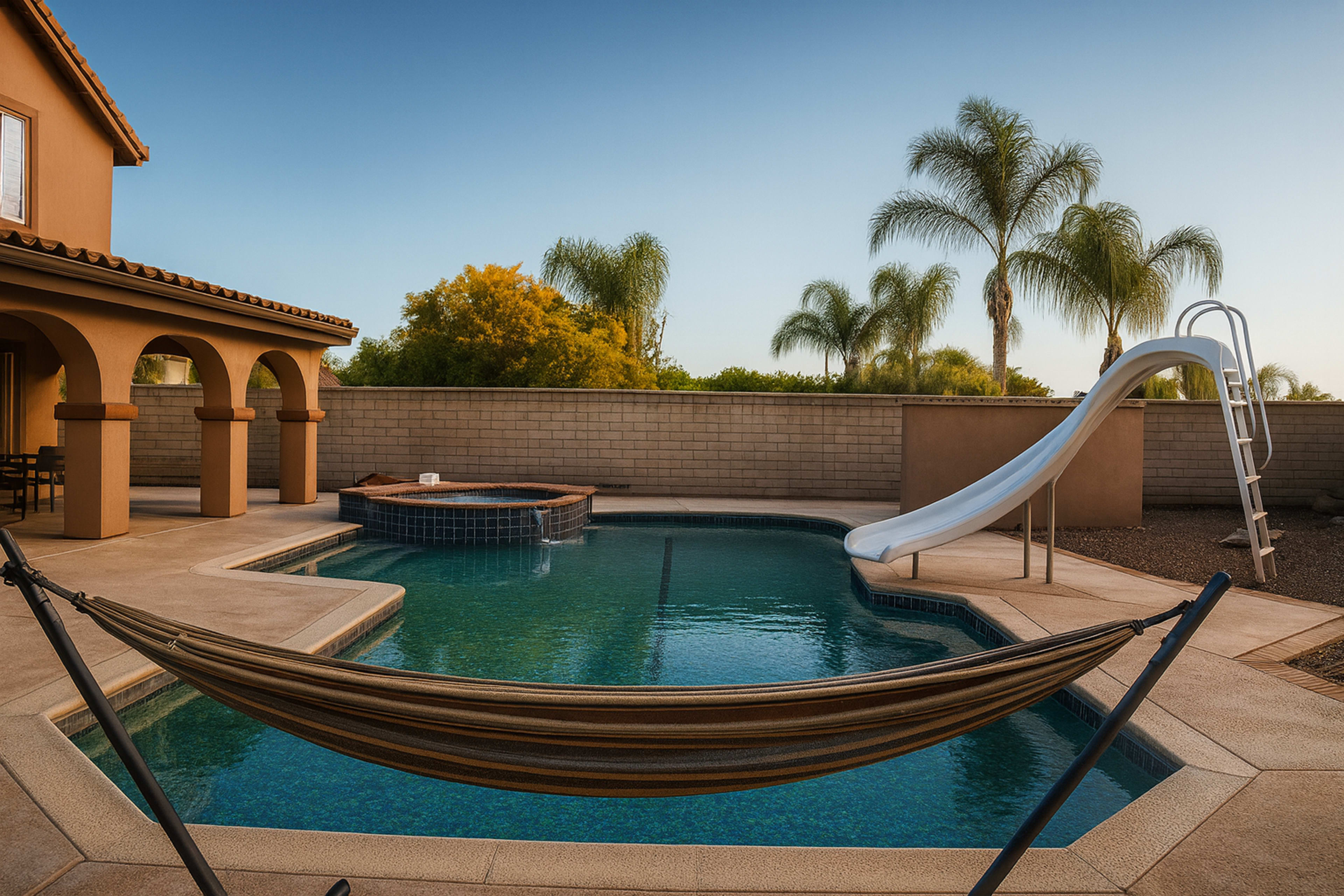 Sunny California Backyard with Pool and Mountain Views Image in Rancho Cucamonga, Rancho Cucamonga, CA