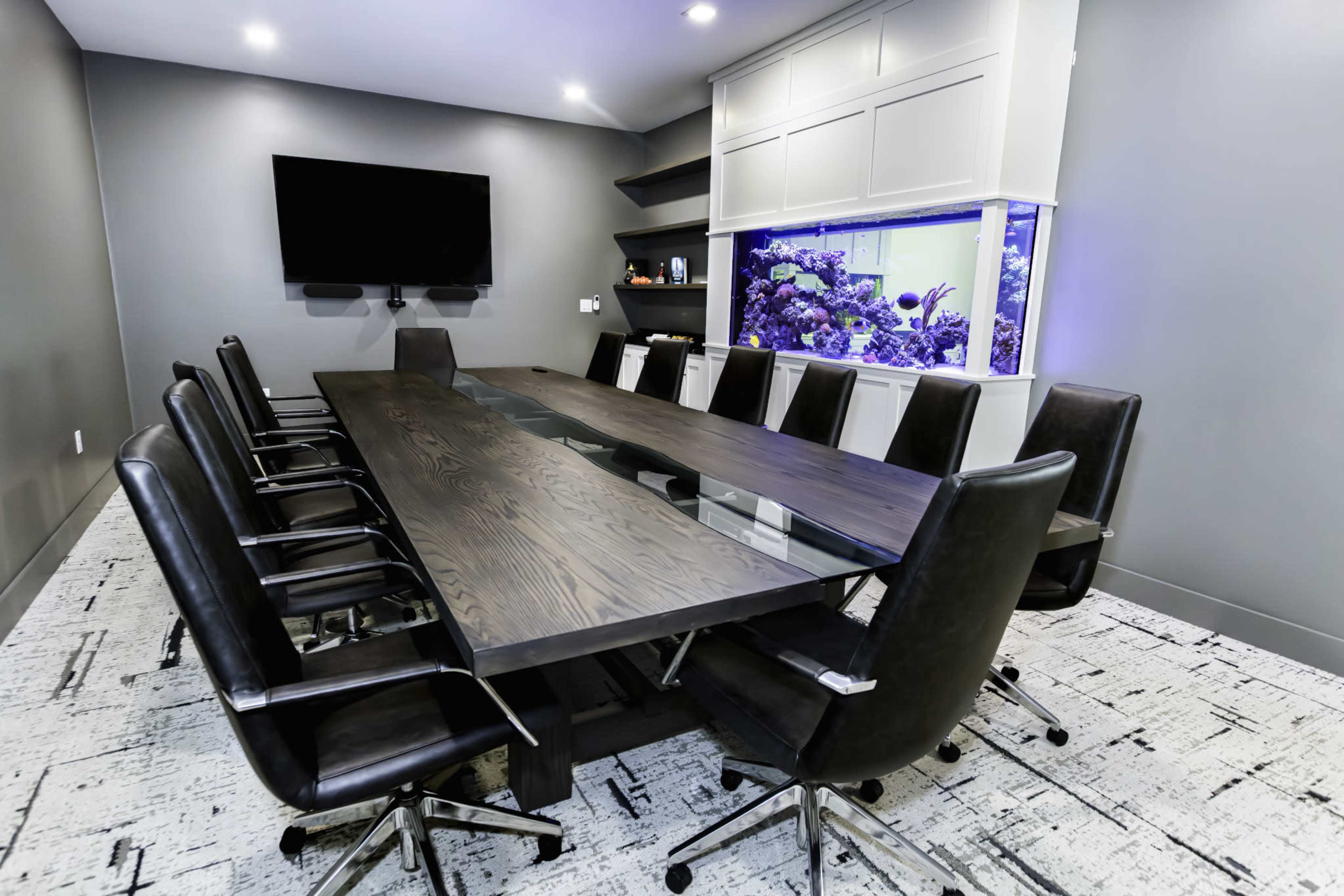 Modern Boardroom & Strategy Space with Built-In Aquarium | Near PVD Airport Image in Warwick, Warwick, RI