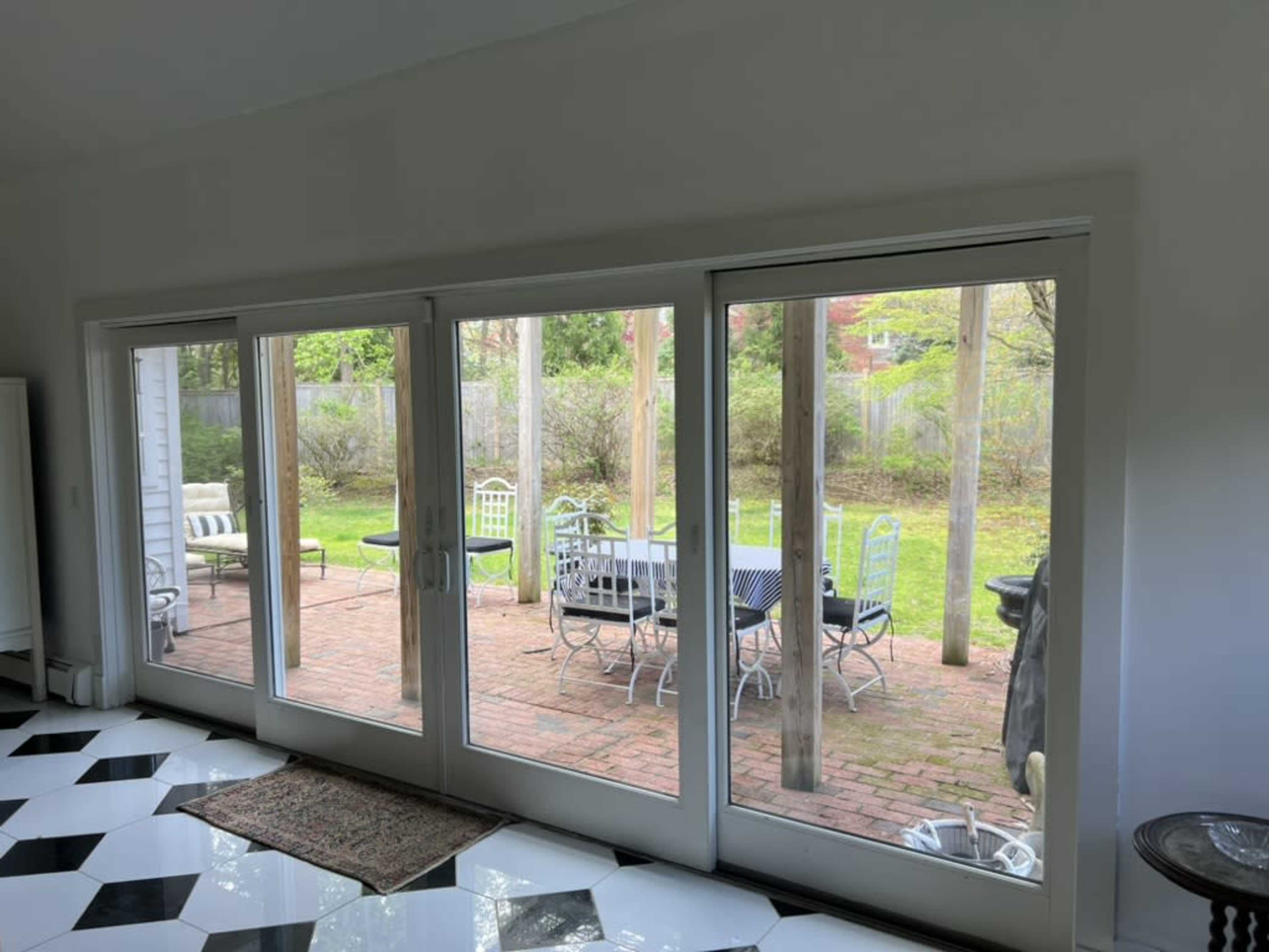 Elegant Home, Vaulted Ceiling, Black & White Marble Check Floor on Half Acre Image in Shelter Island, Shelter Island, NY