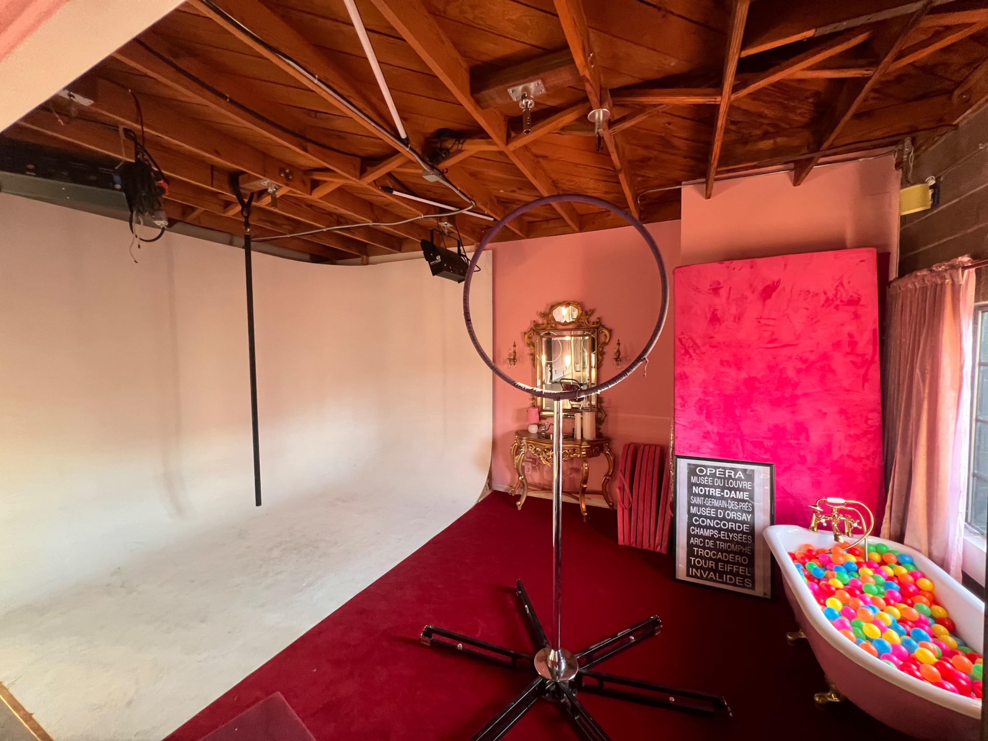 Pink Pole Dance Studio with a Cyc and a Bathtub Image in Hollywood, Hollywood, CA