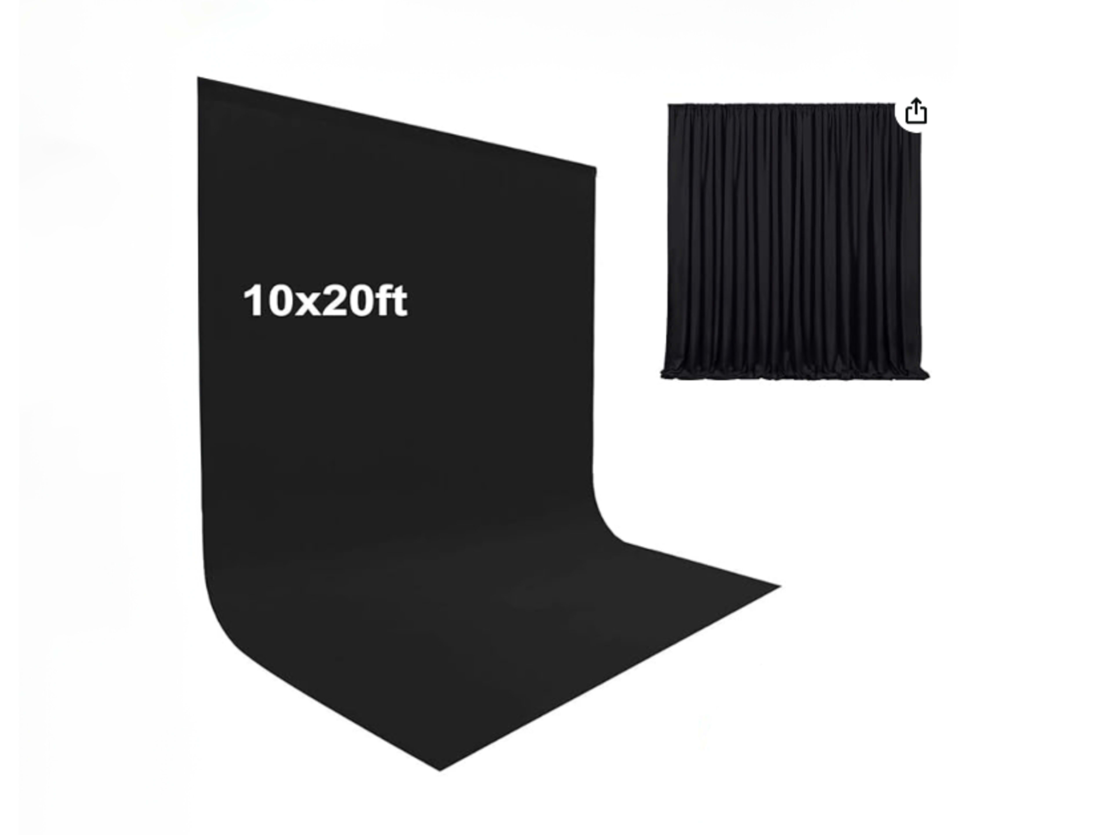 10x20 Black Cloth Backdrop