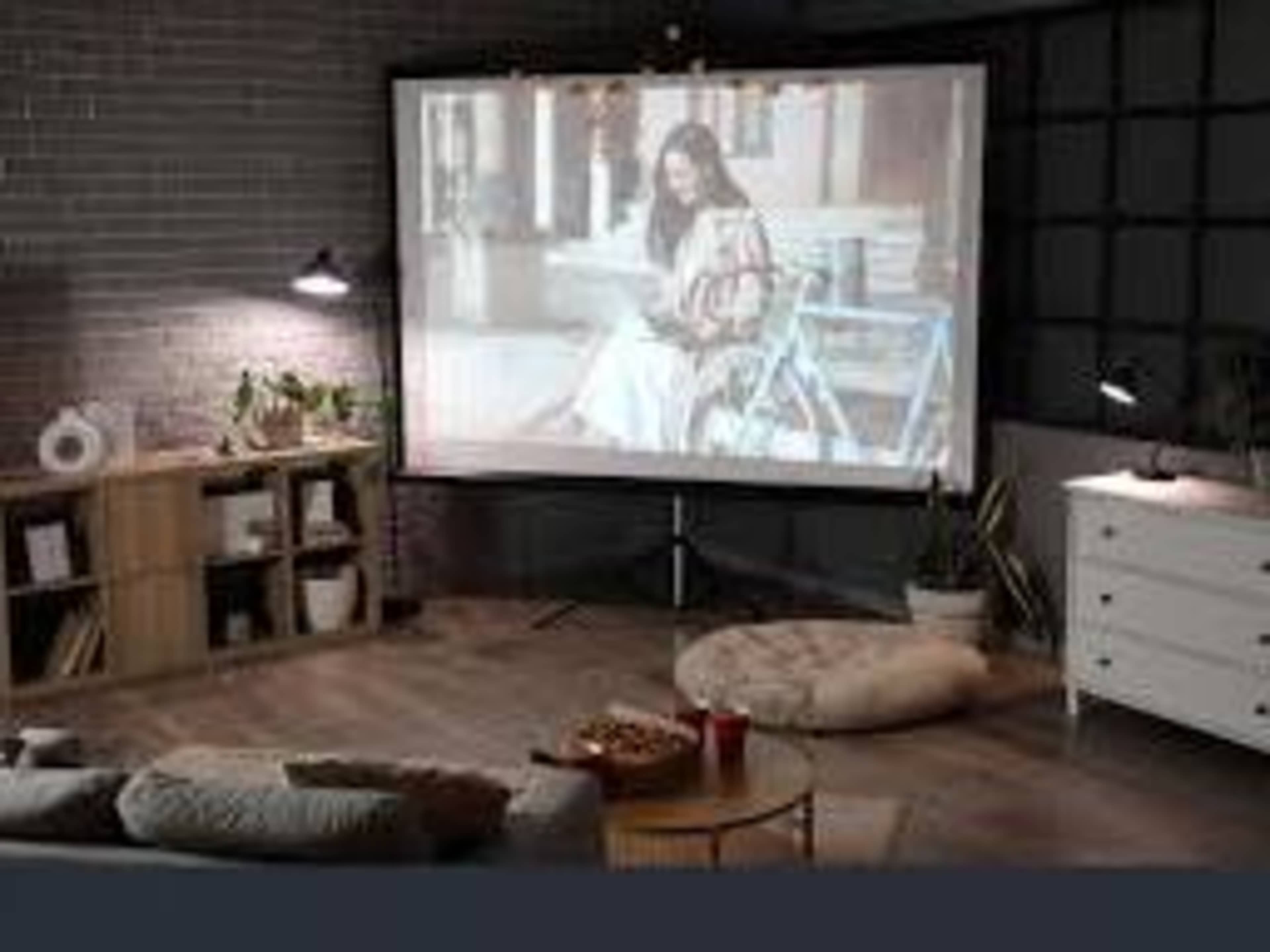 Projector and screen with laptop