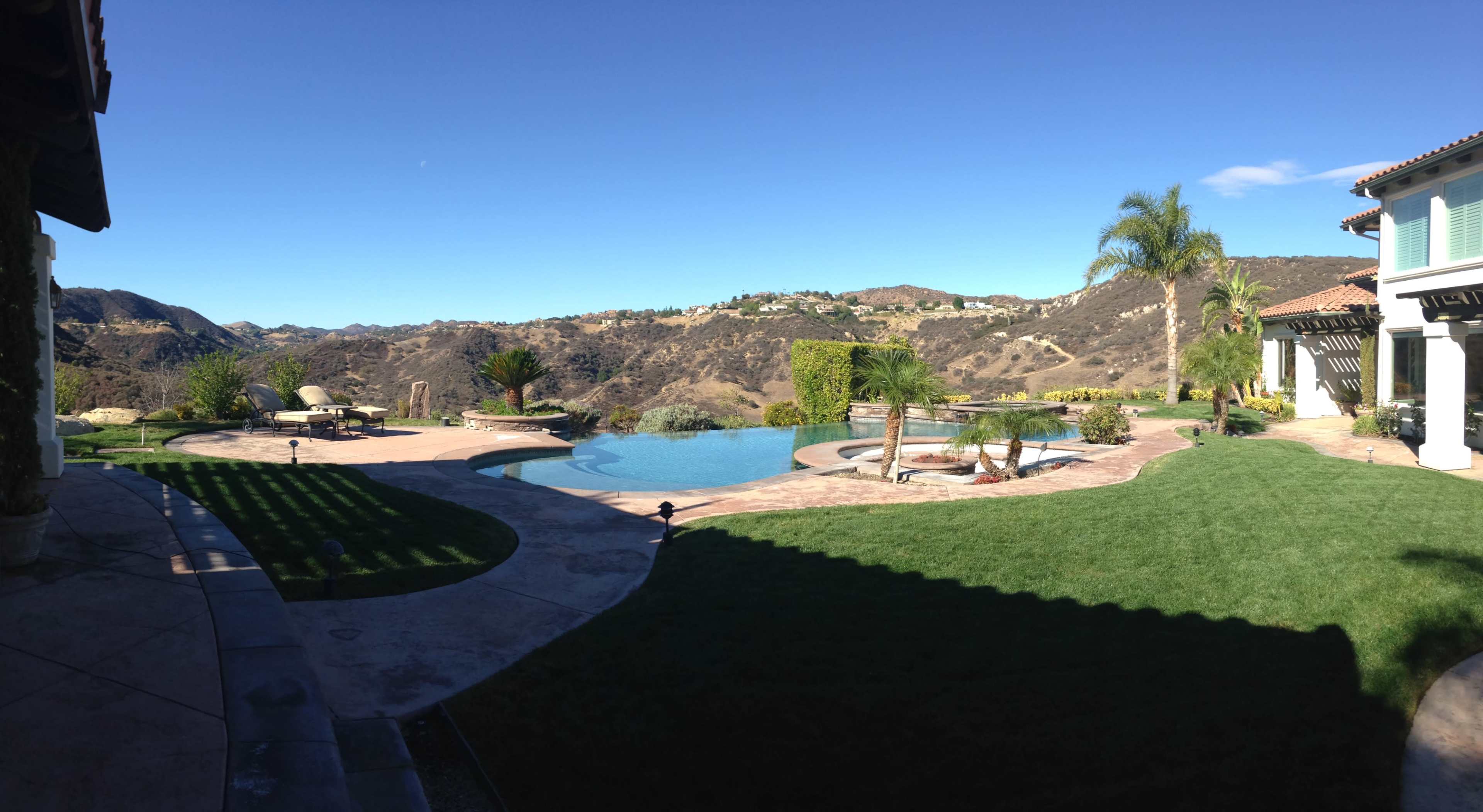 (Backyard only) Tropical Vibe Backyard with Half Basketball Court Image in West Hills, West Hills, CA