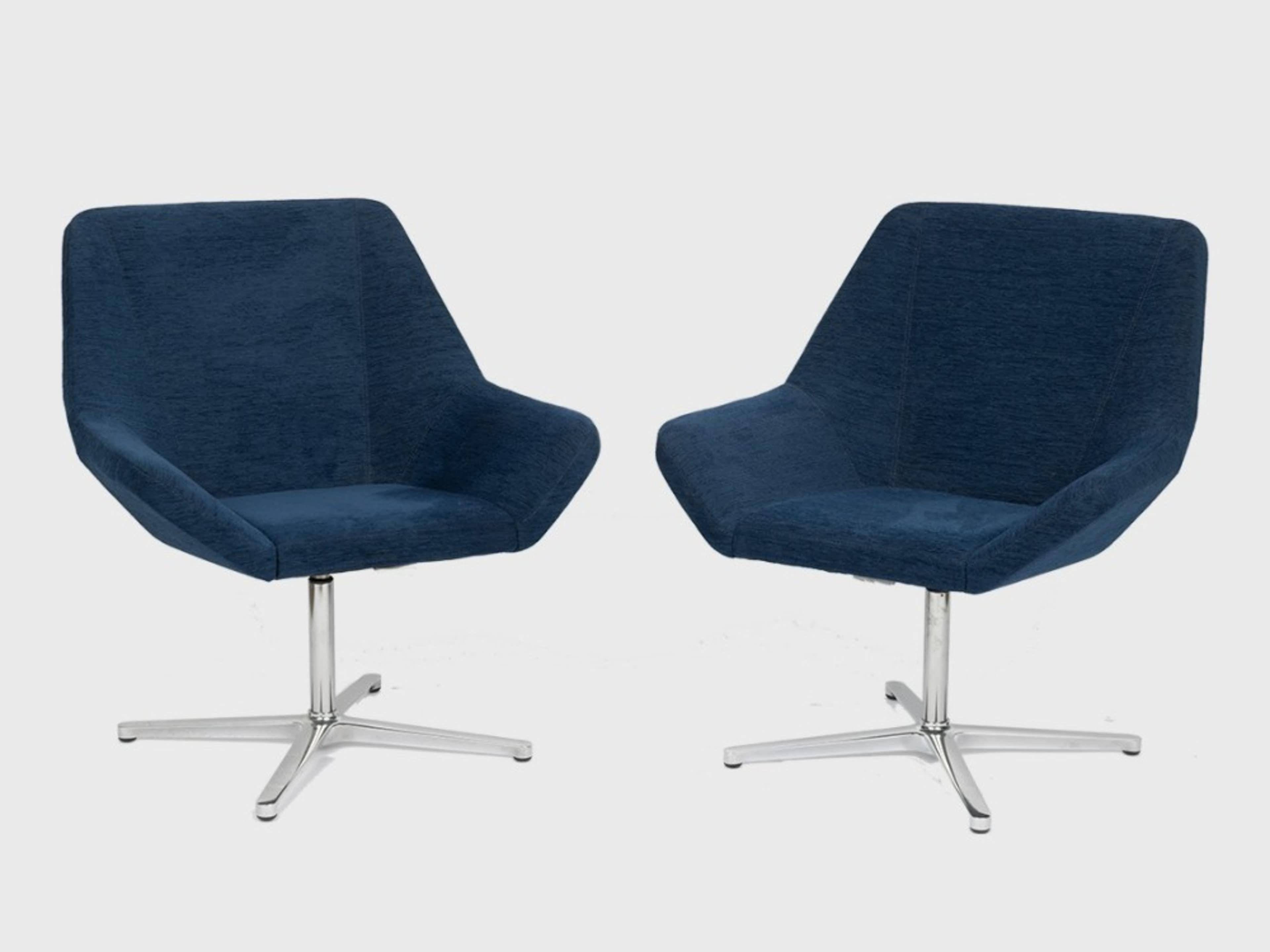 2 Blue Swivel Chairs