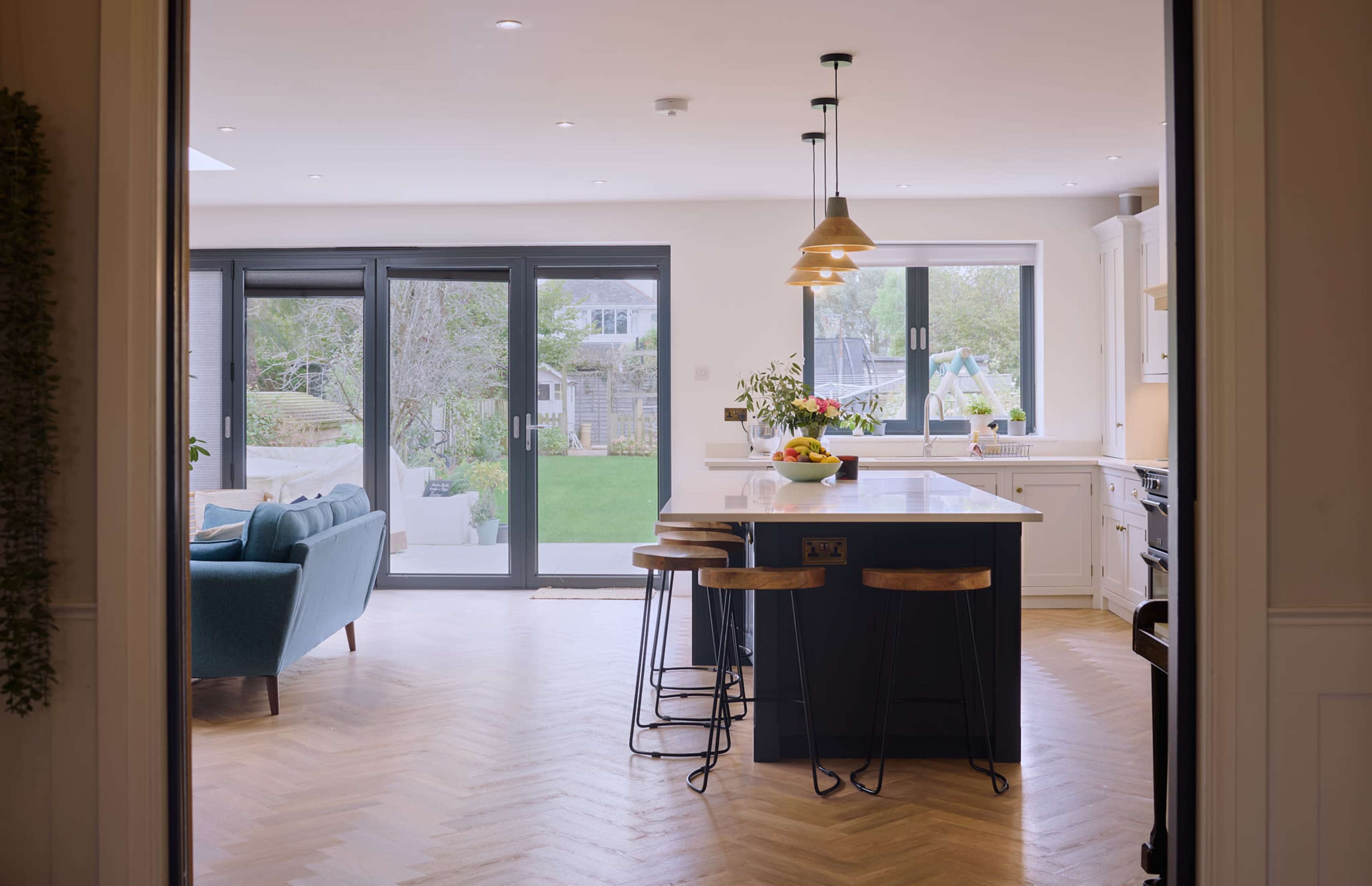 Large residential open plan kitchen dining living space in Bournemouth Image in Bournemouth, Bournemouth, ENG