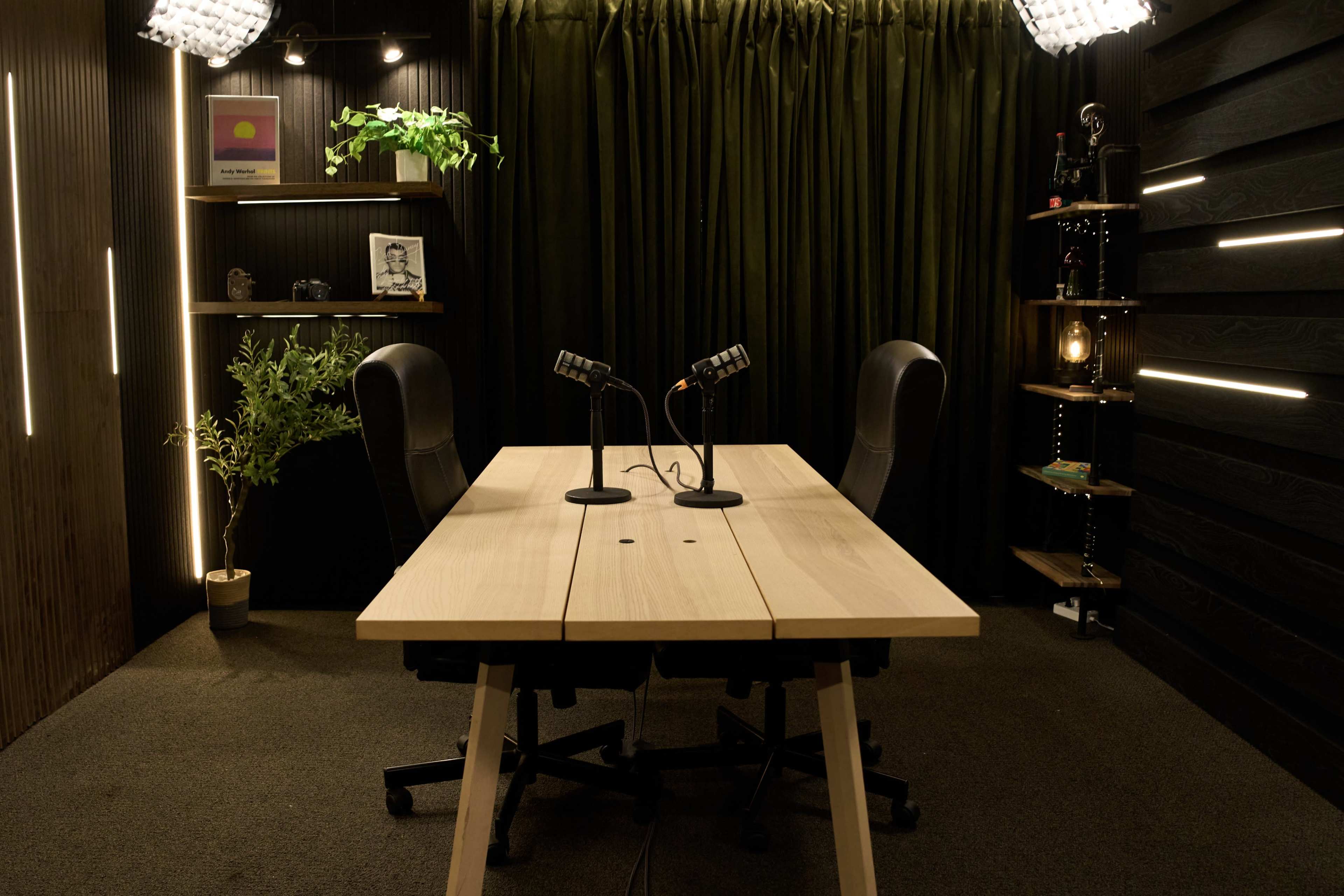 Tabletop Interview Podcast Studio | Cinematic Setup Image in Monterey Park, Monterey Park, CA