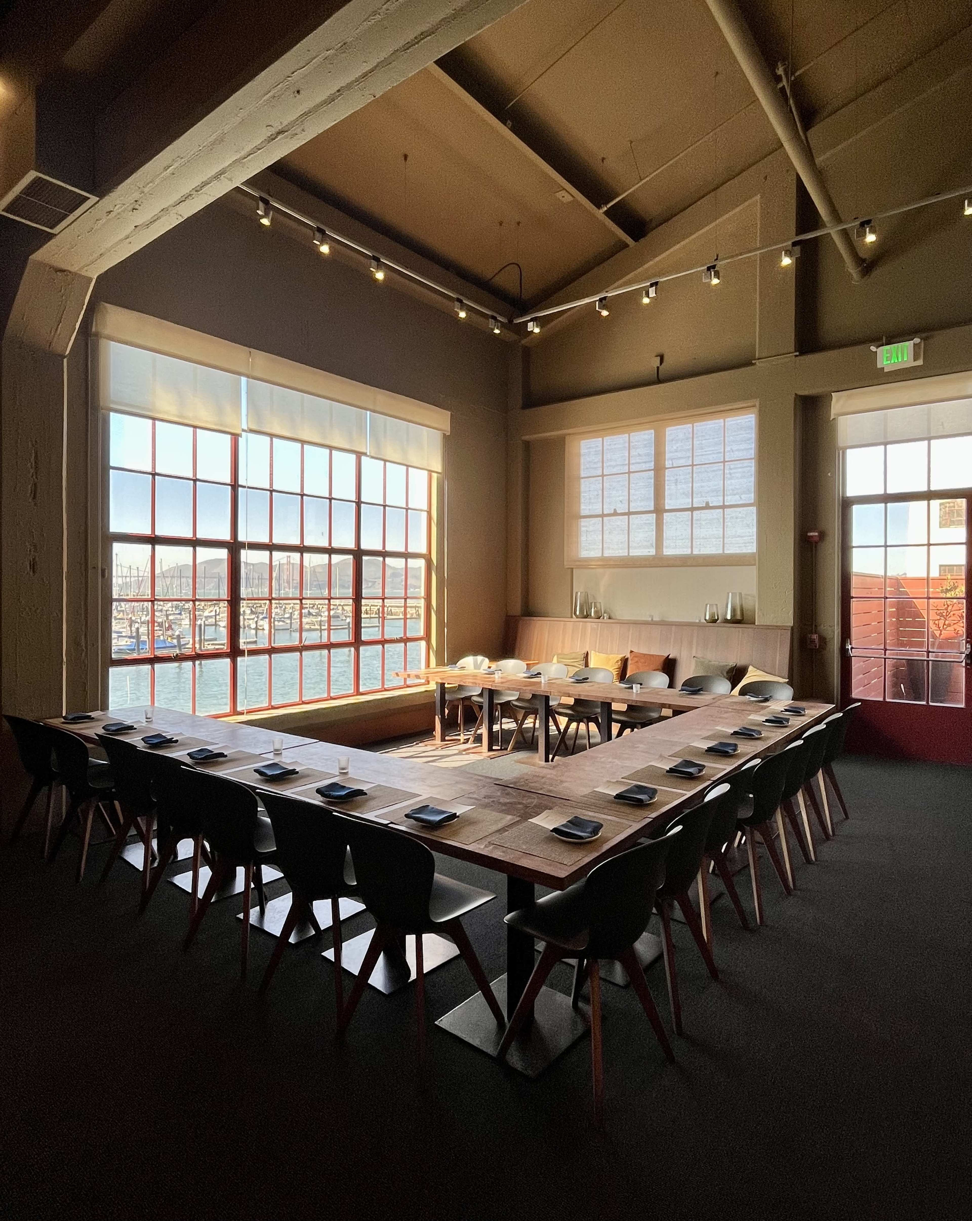 Rustic Private Dining Room with Views of the Golden Gate Bridge Image in Marina District, San Francisco, CA