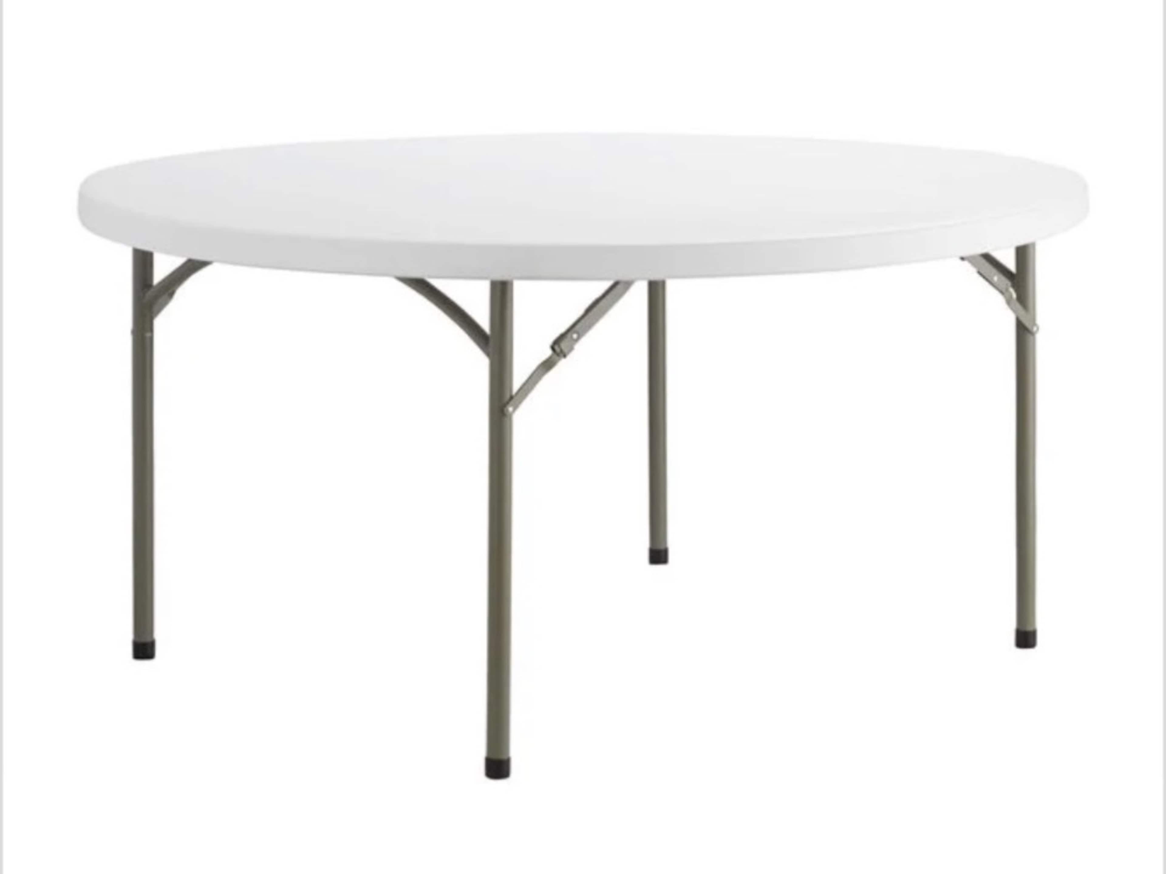 60" Round White Table