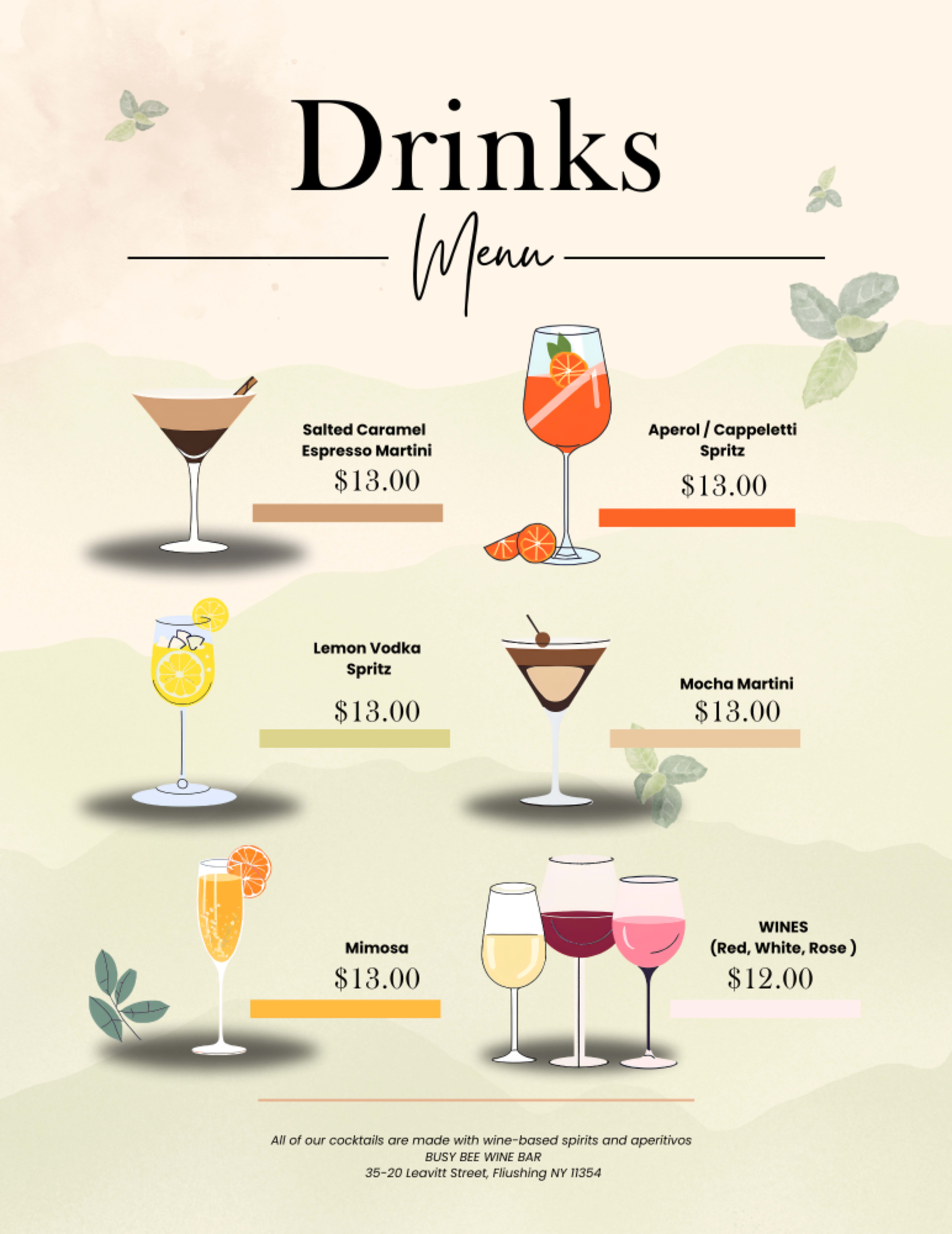 Cocktails Menu