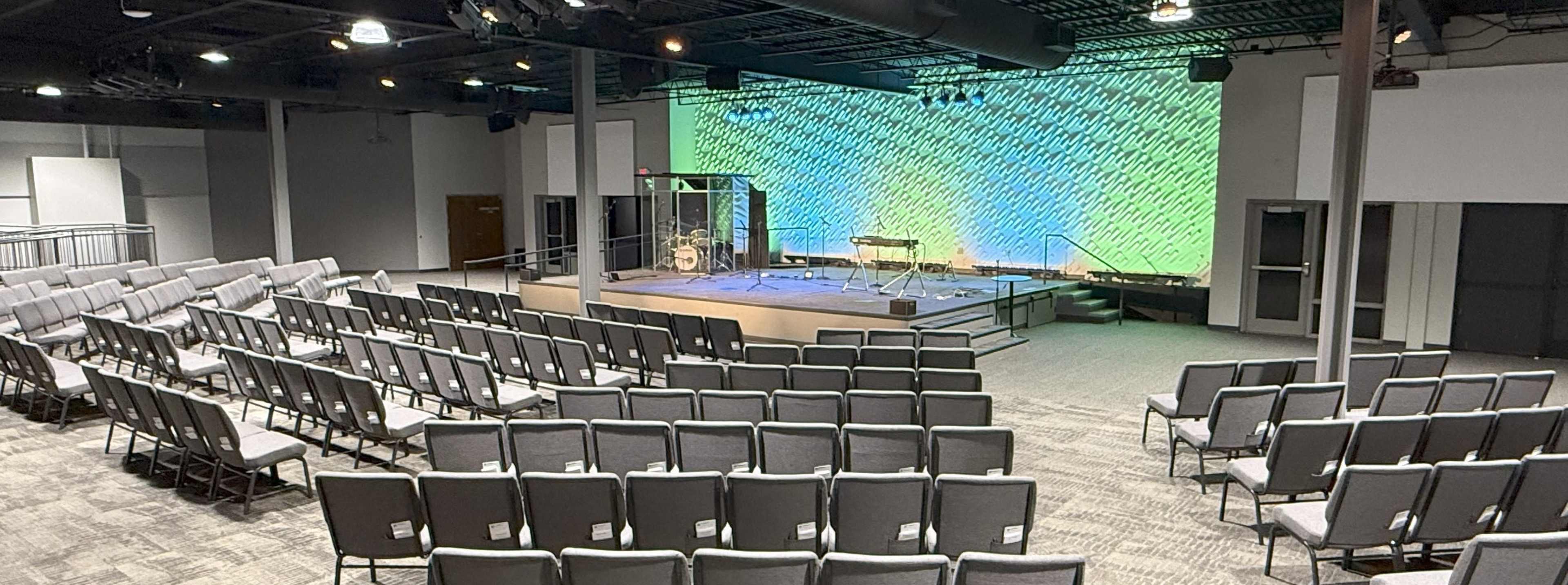 Spacious auditorium with industrial chic cafe/lobby Image in Mid-City Industrial, Minneapolis, MN