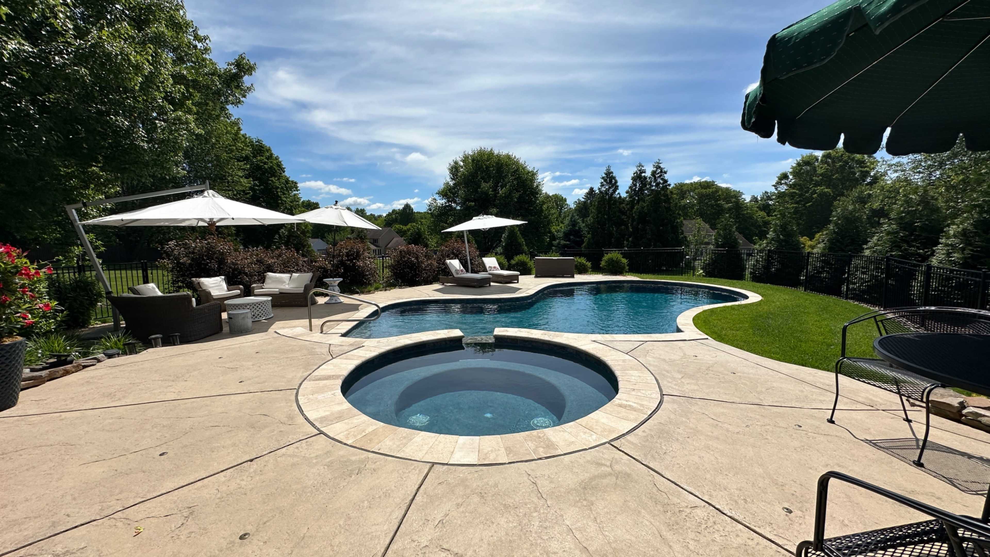 Suburban Poolside Dream -  A Luxury English Garden Oasis Image in East Goshen Township, West Chester, PA