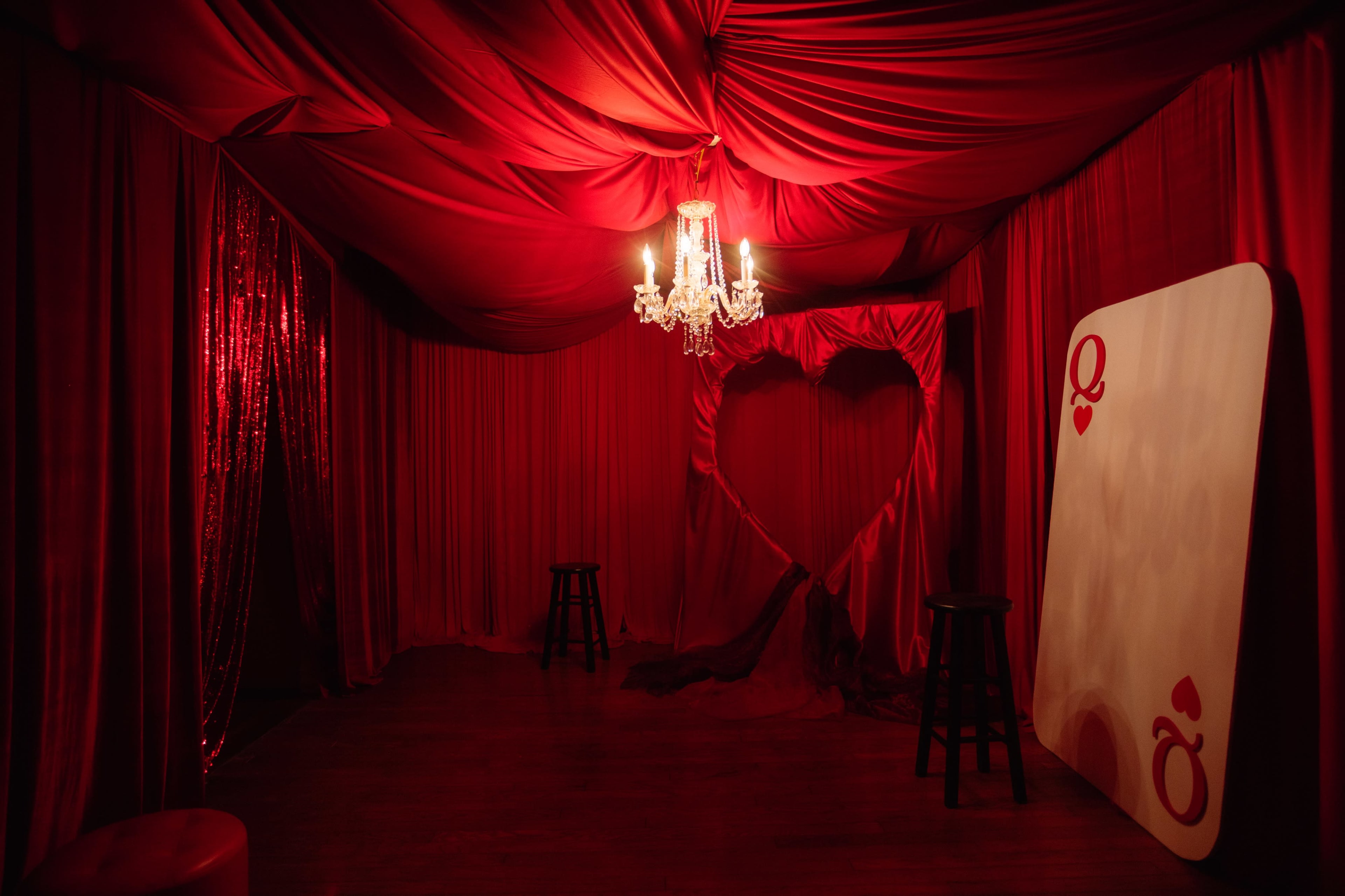 Old Hollywood Red Room — Luxe Moody Photography & Film Set Image in Denton, Denton, TX