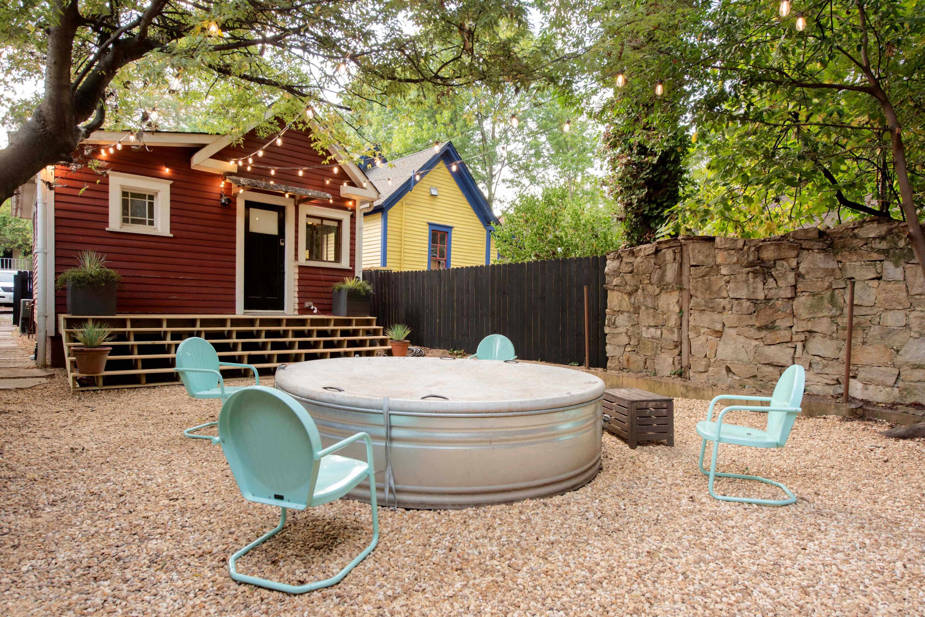 Porch Cayenne - Designer Stay! Yard & Cowboy Pool Image in Cabbagetown, Atlanta, GA
