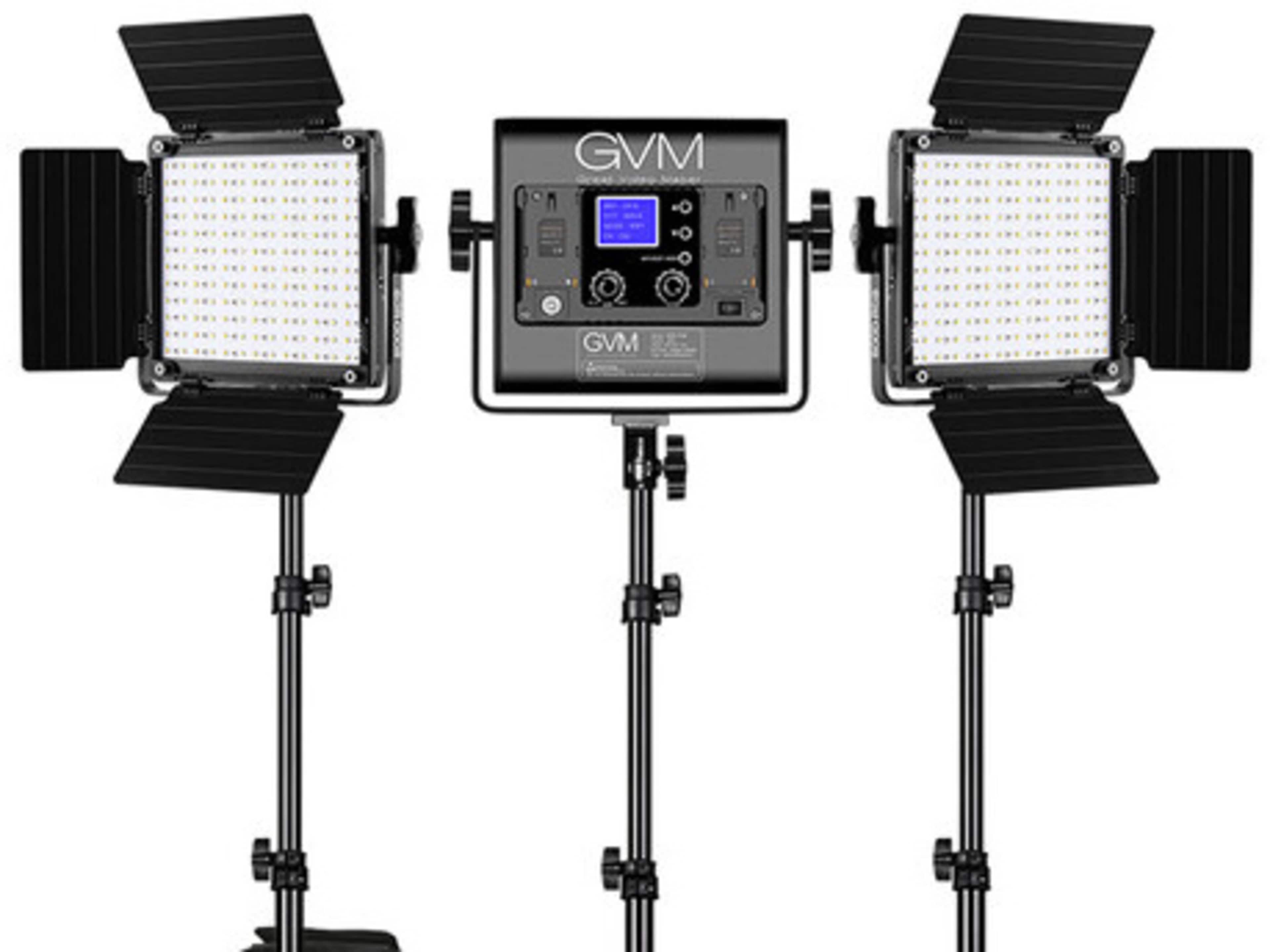 GVM 800D-RGB LED Studio 3-Video Light Kit