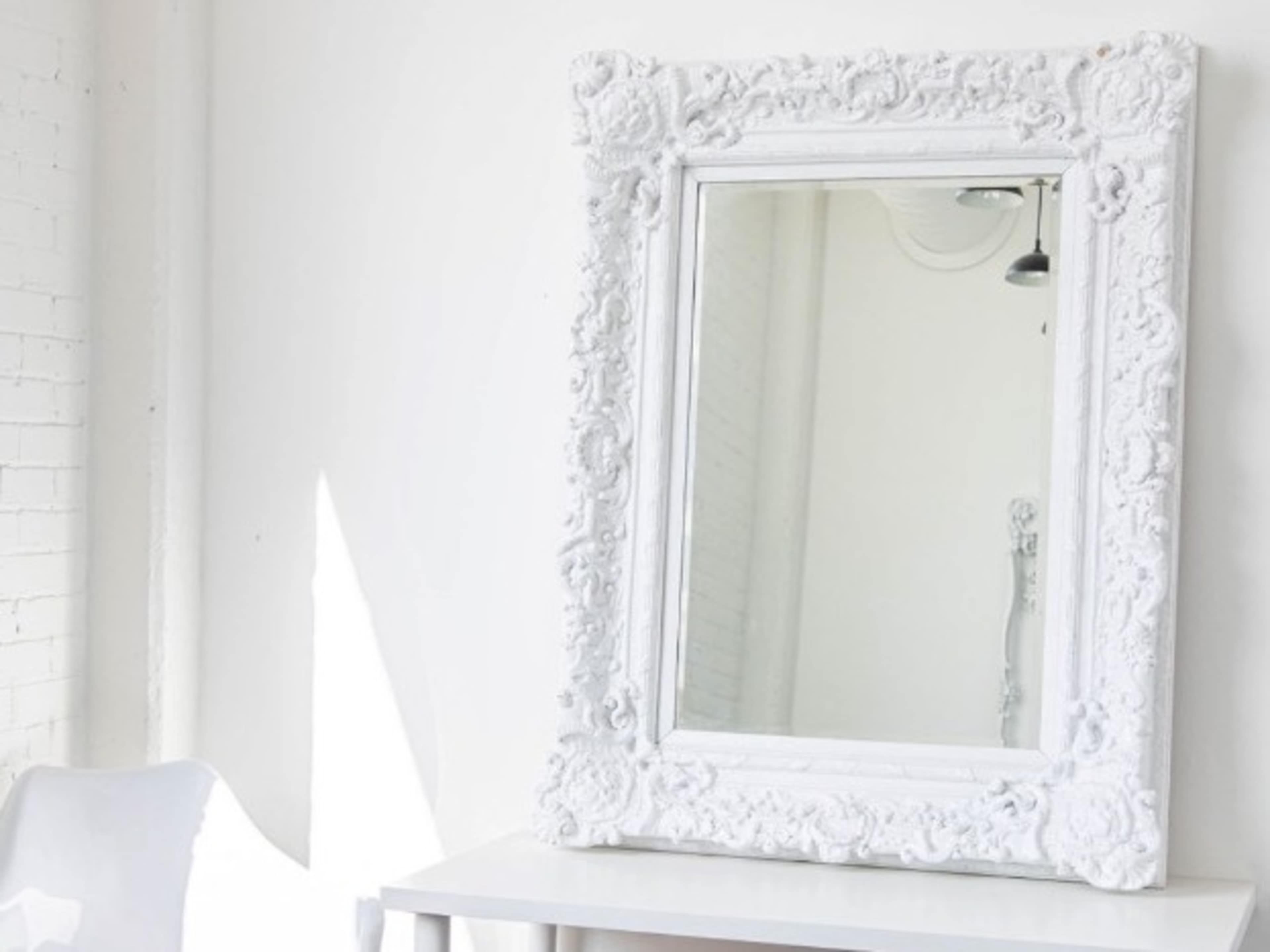Big antique white mirror 