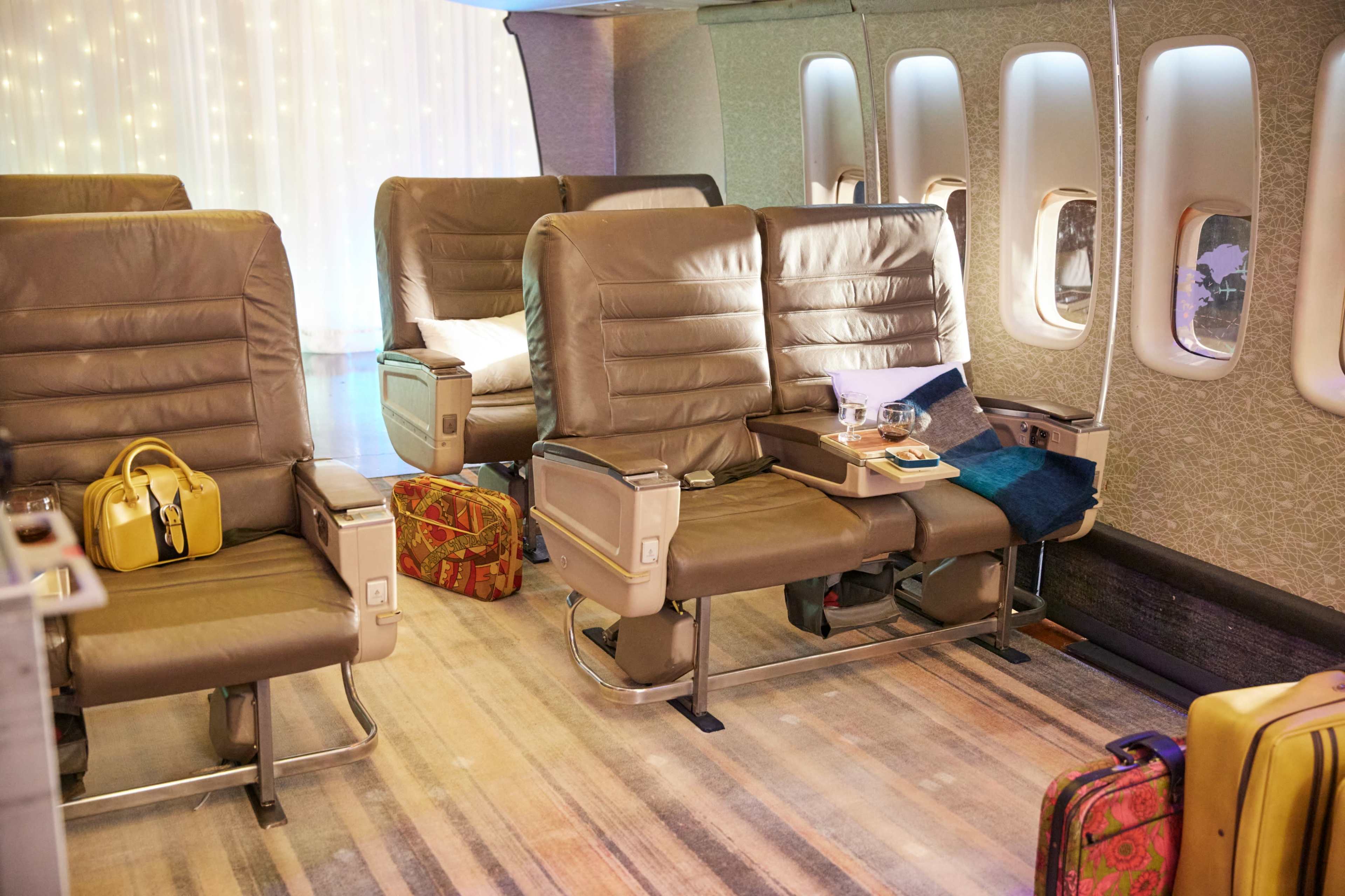 Mid 80's Boeing 747 Airplane Interior Business Class Seats 12 Image in , COMPTON, CA