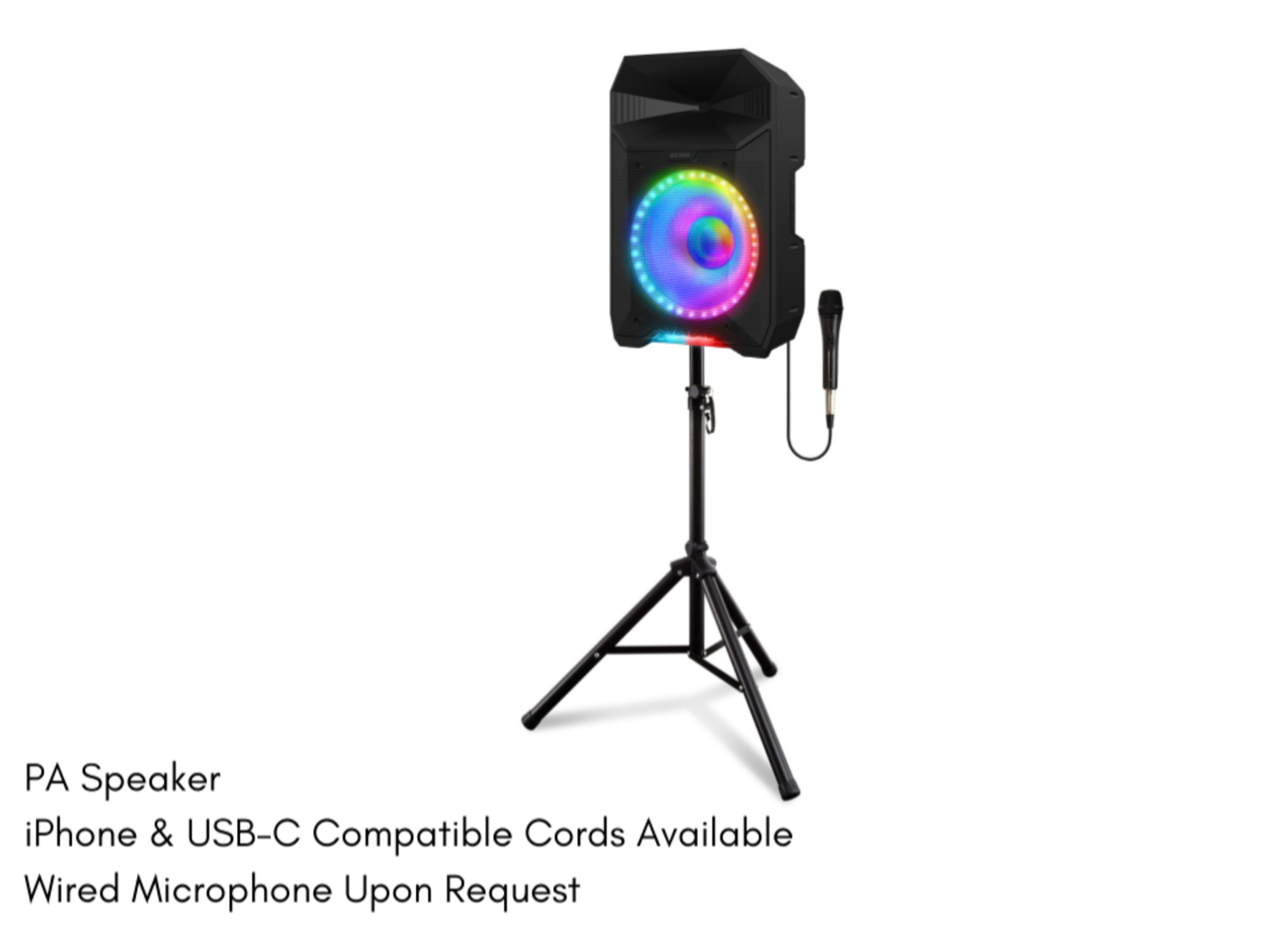 PA Speaker with Wired Microphone