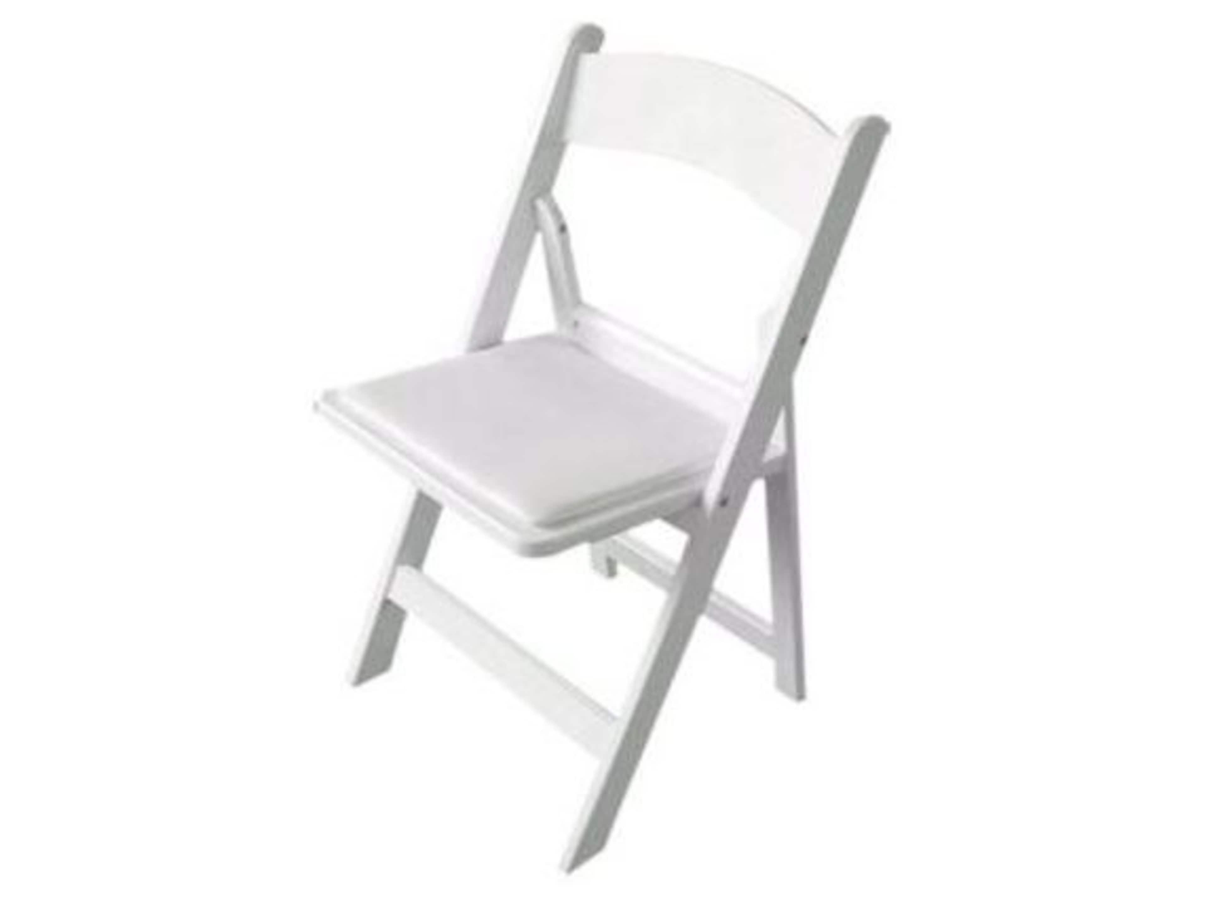 Chair White Resin Padded Folding