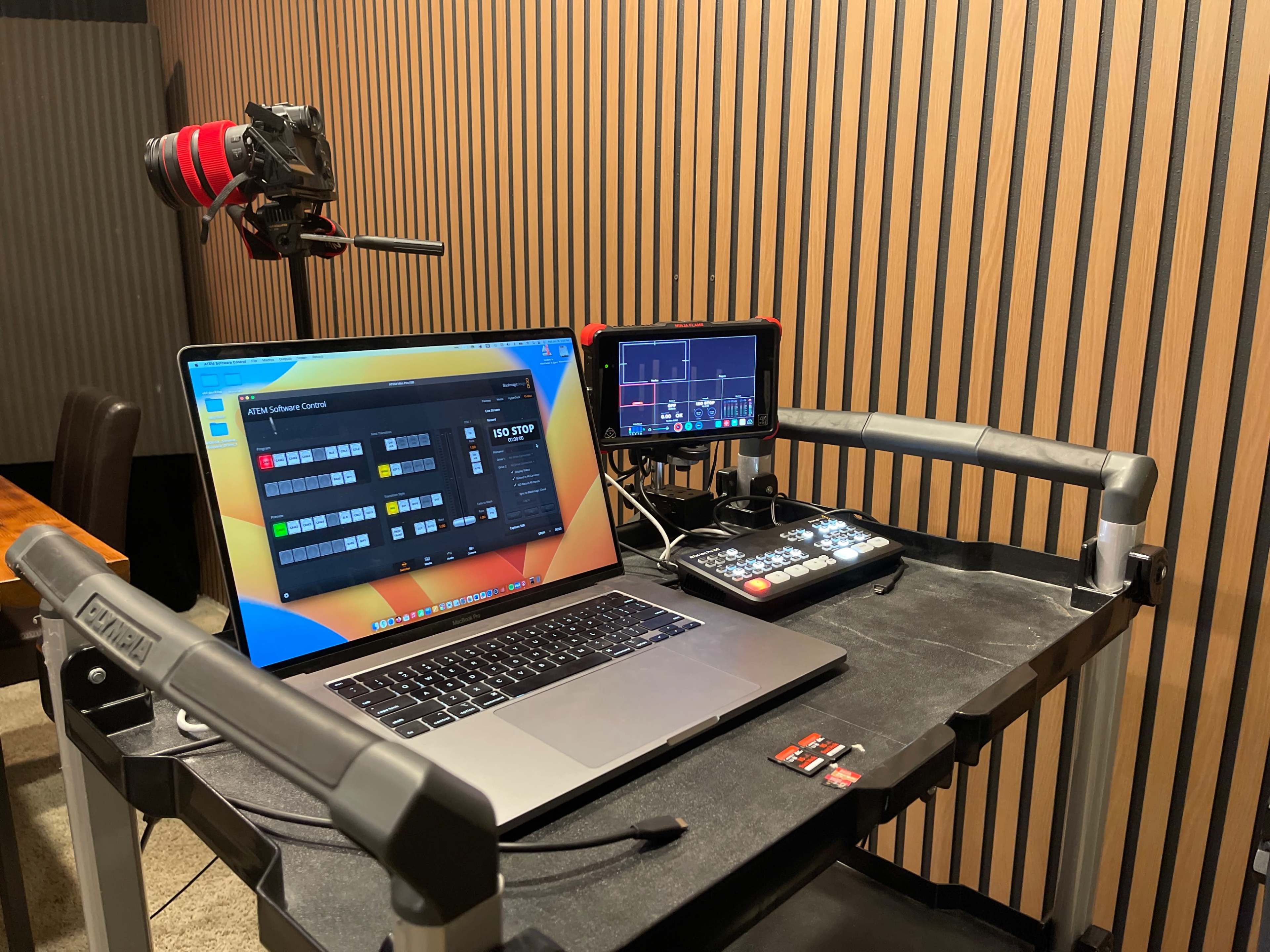 Professional Podcast Studio with Wood Accents Image in El Dorado Park Estates, Long Beach, CA