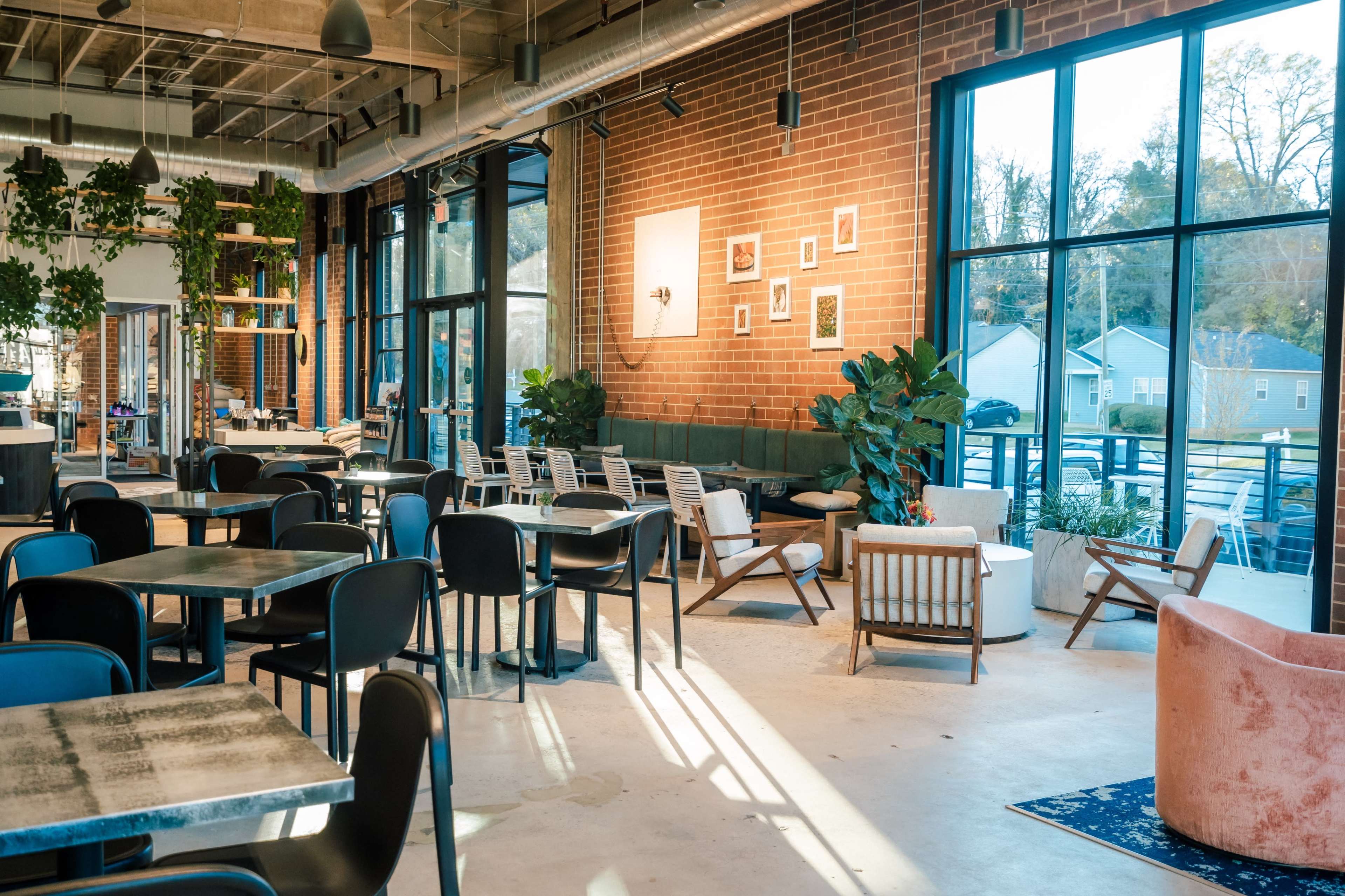Glass Conference Room in Industrial Coffee Shop Image in Seversville, Charlotte, NC