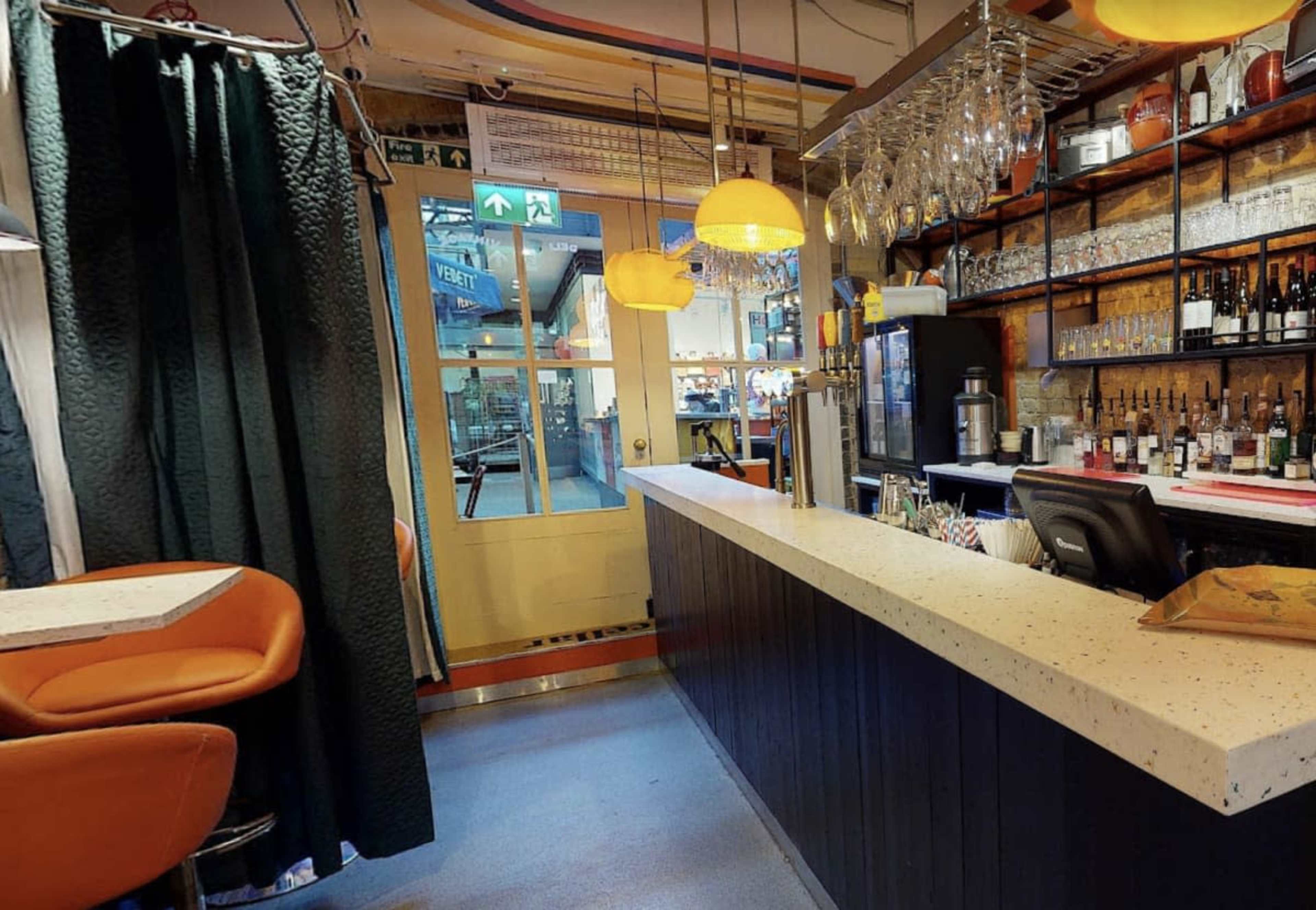 70's Bar in Historic Victorian Market in City of London Image in Spitalfields, London, ENG