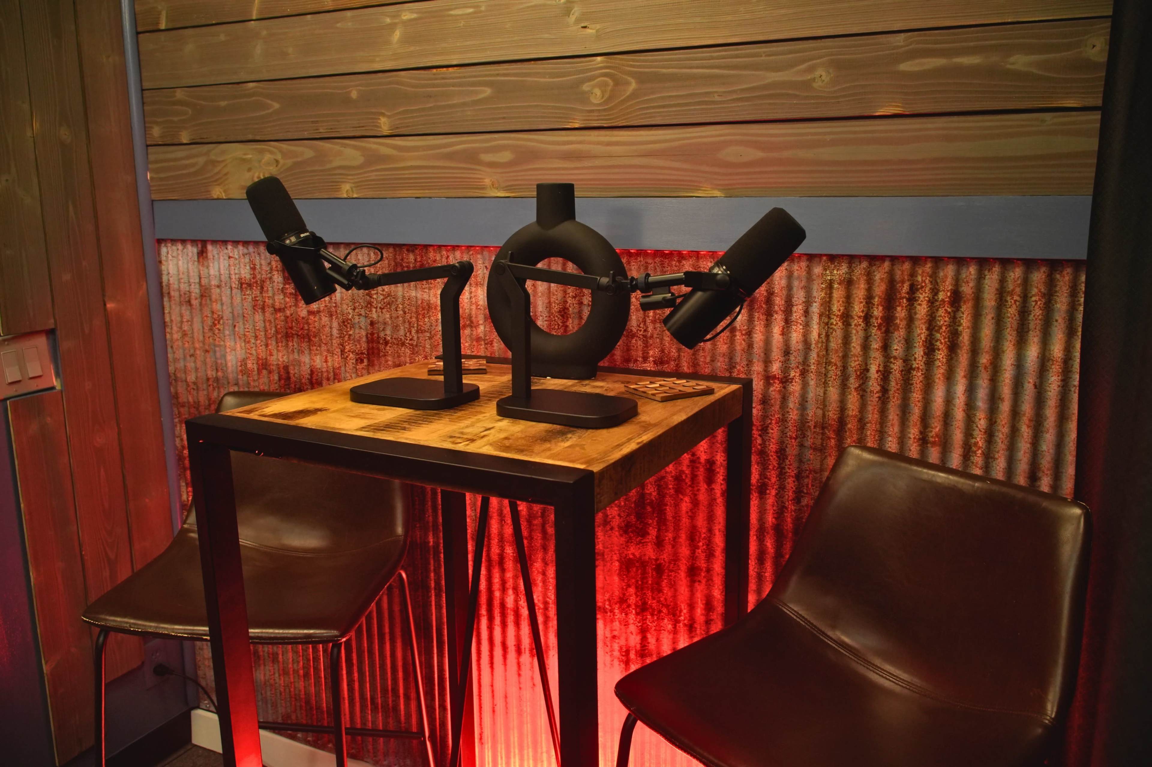 Speakeasy Style Podcast Studio with Immersive Conversation Sets Image in Costa Mesa, Costa Mesa, CA
