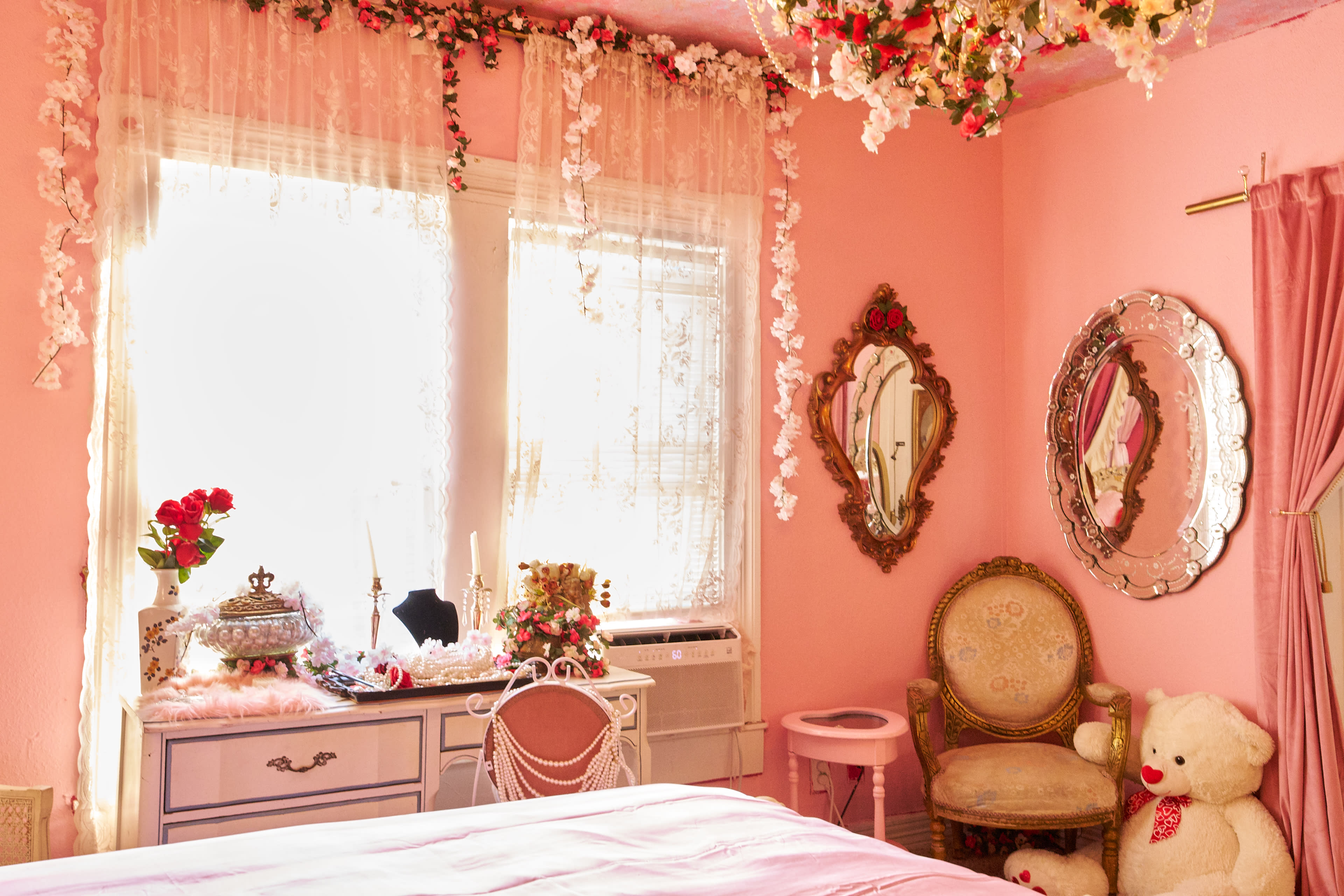 Pink Valentine House — Vintage Pink Sets for Editorial & Production Image in Near Northside, Houston, TX