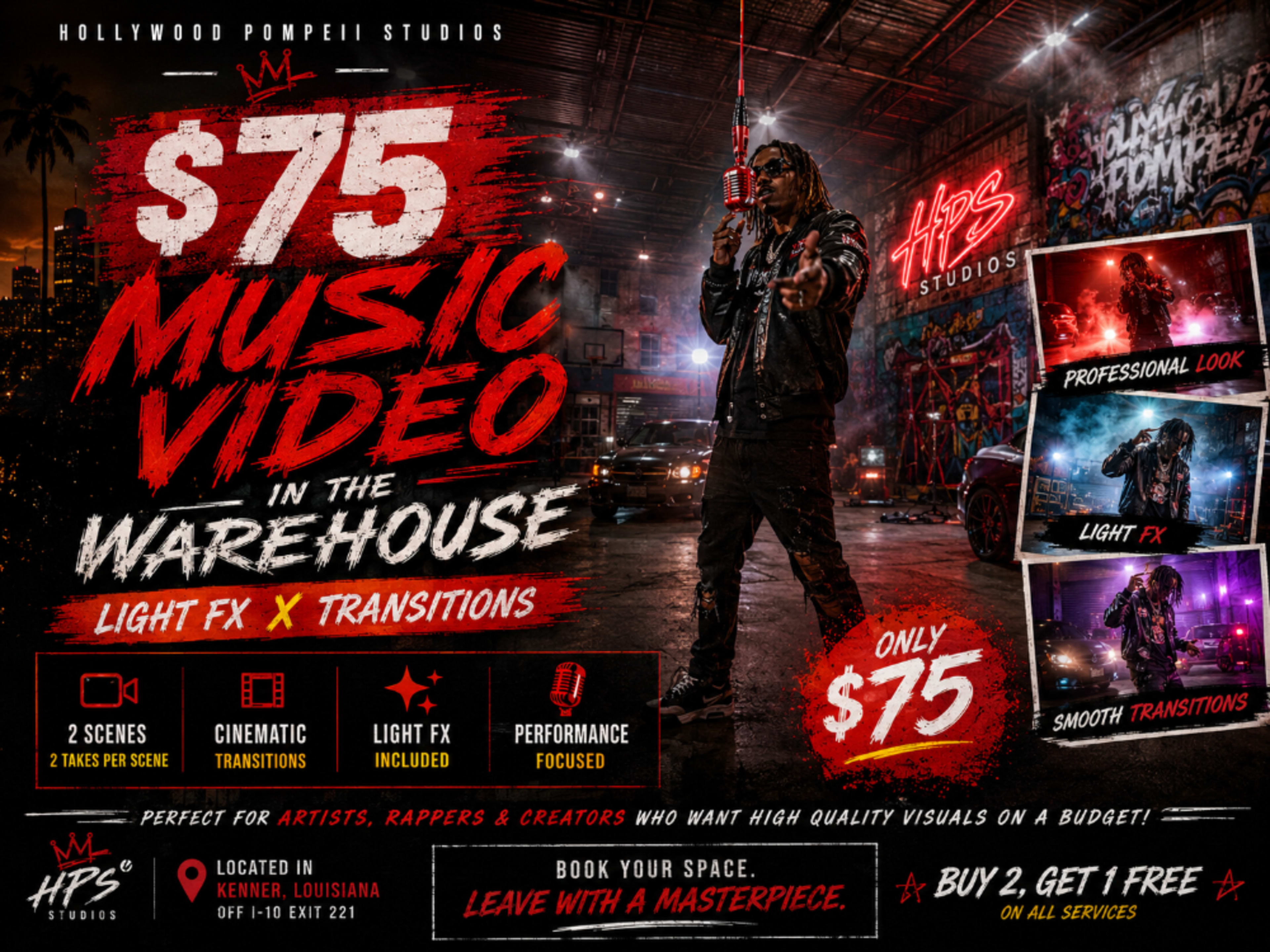 $75 Music video with FX & Light transitions 