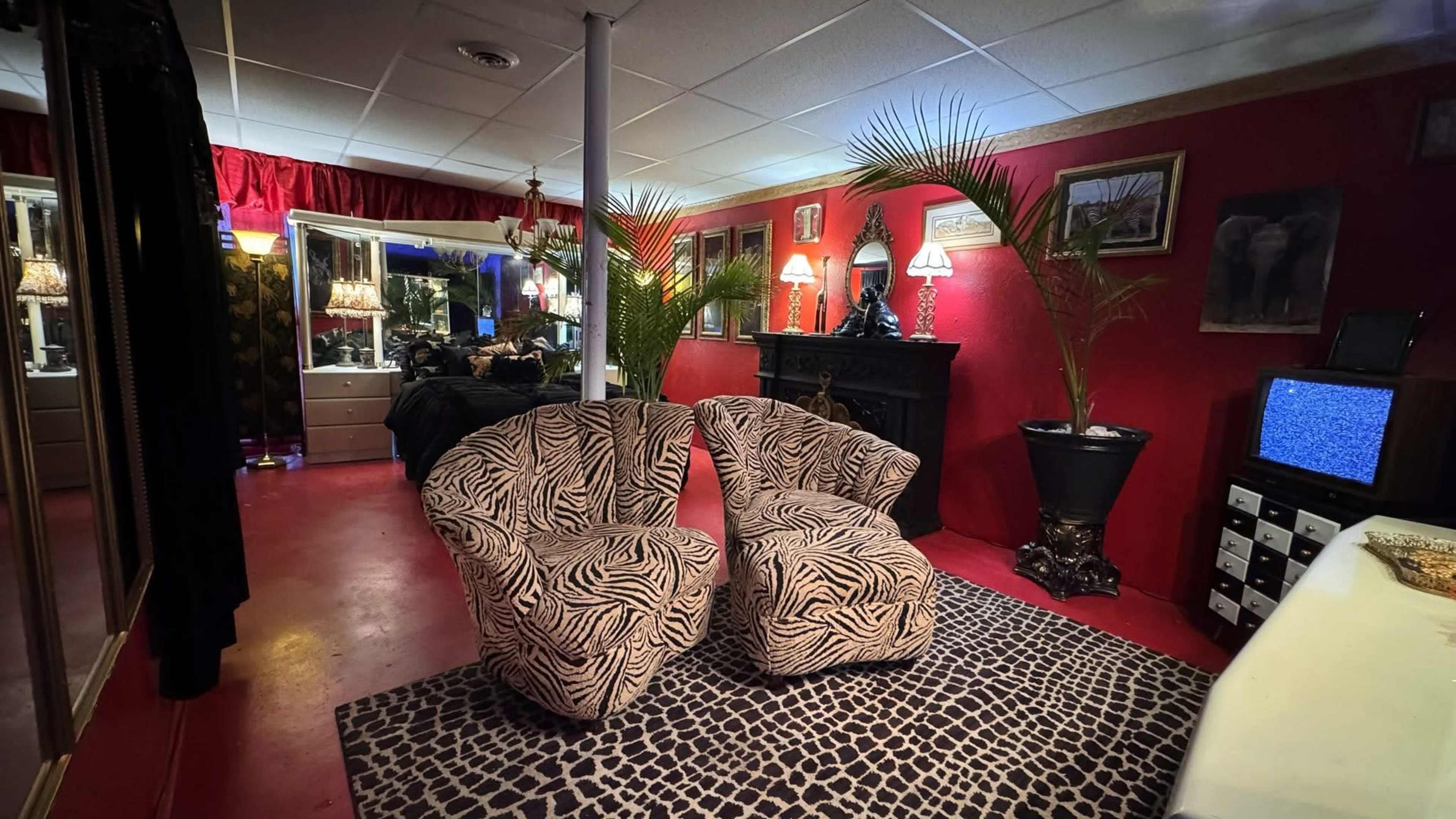 Luxury Animal Print Bedroom & Vintage Content Studio Near Dallas Image in Highland Hills, Mesquite, TX