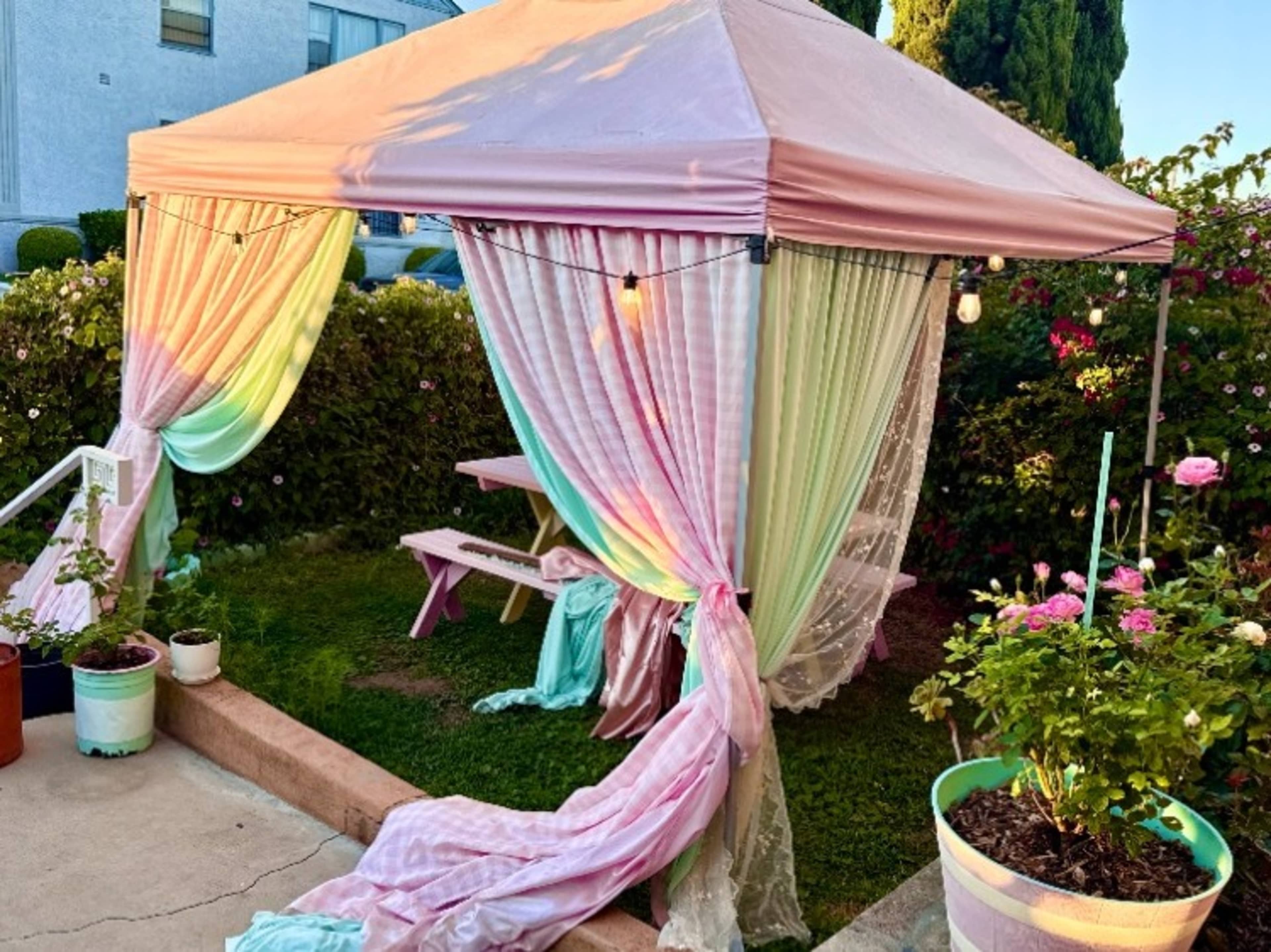 Custom Draped Cabana tent (Front Garden)