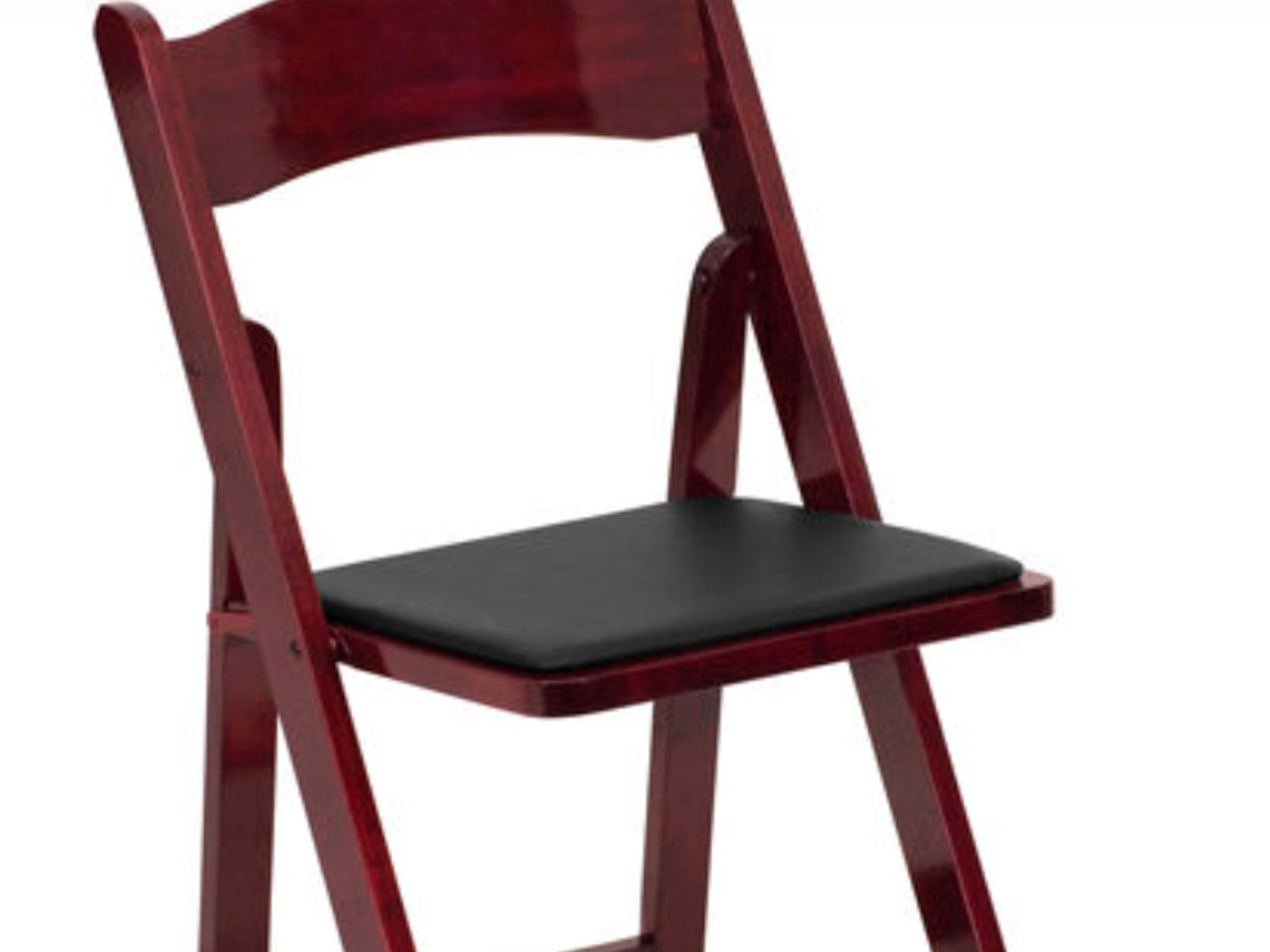 Red Mahogany Chairs with Black Leather seats