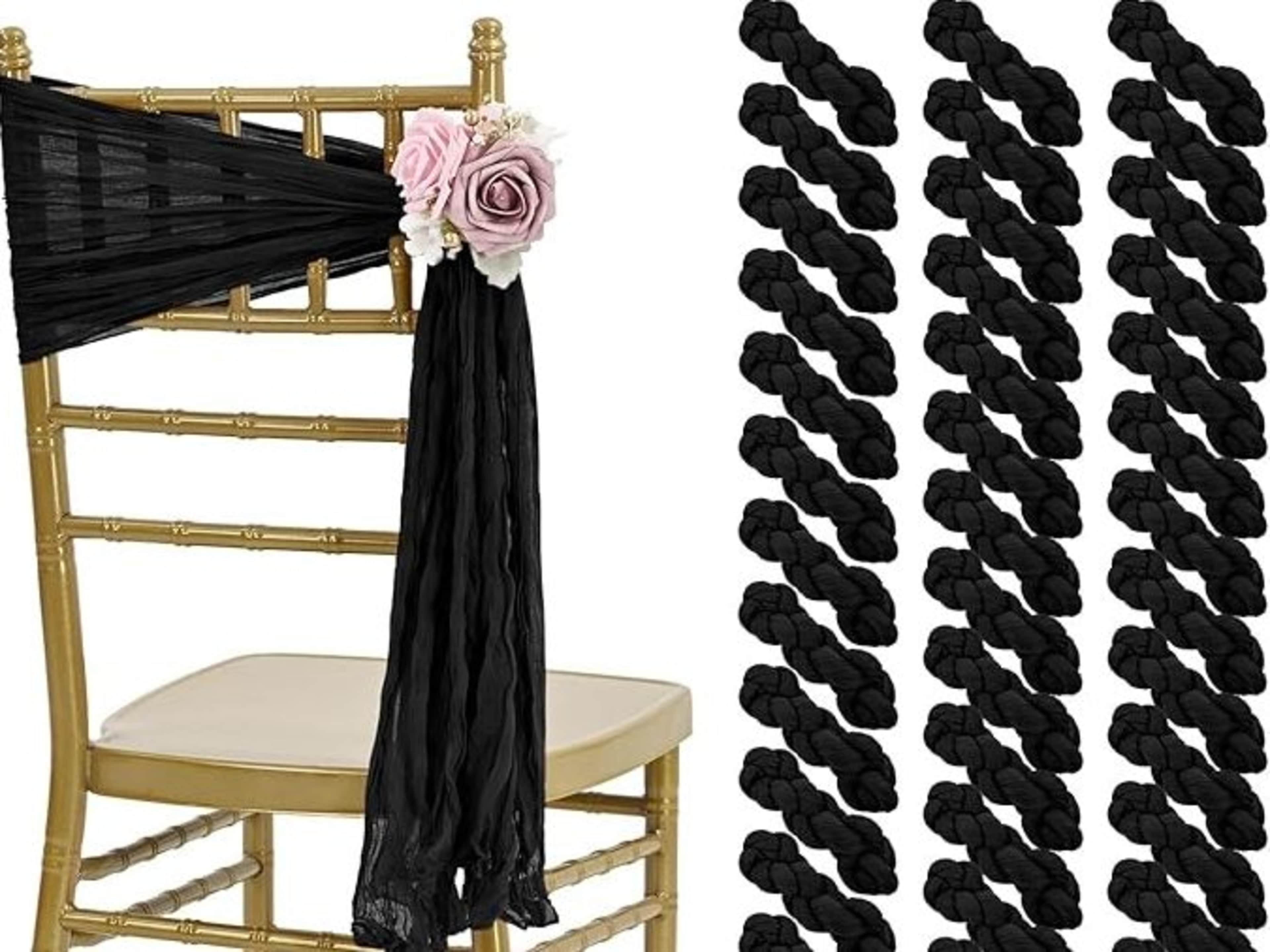 Black Cheesecloth Chair Sashes
