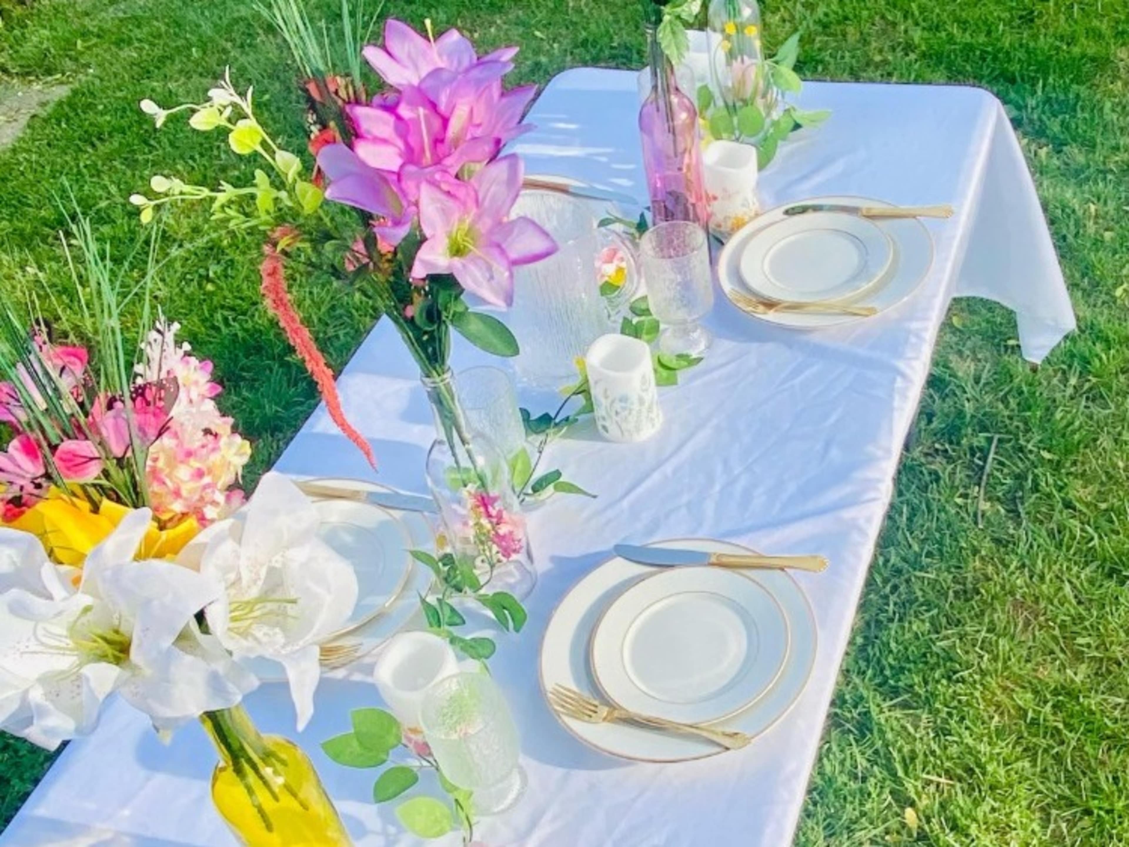 Floral Table Setup